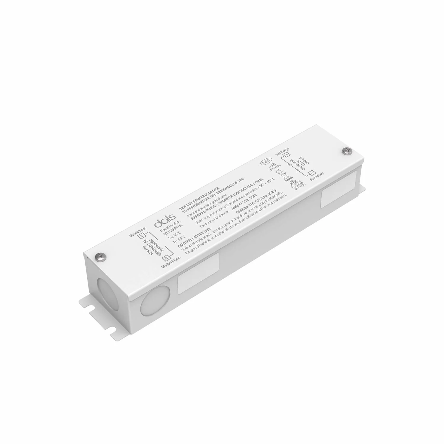 DRIVER 12W 12V DC DIMMABLE LED HARDWIRE DRIVER