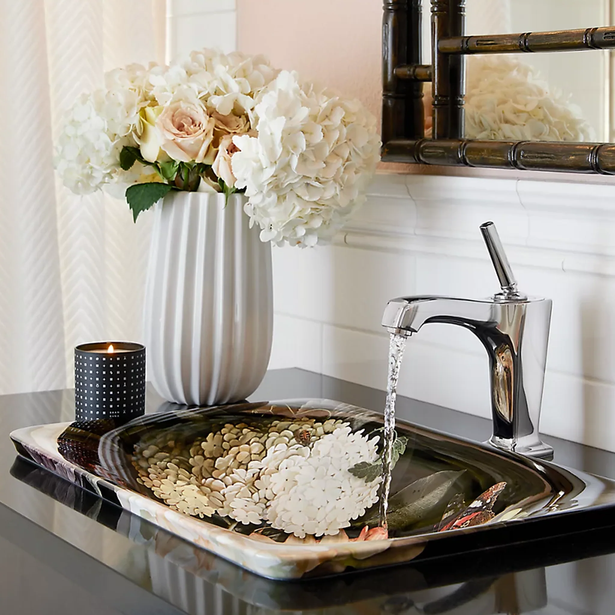 DUTCHMASTER BLUSH FLORAL CARILLION DROP-IN BATHROOM SINK - Image 3