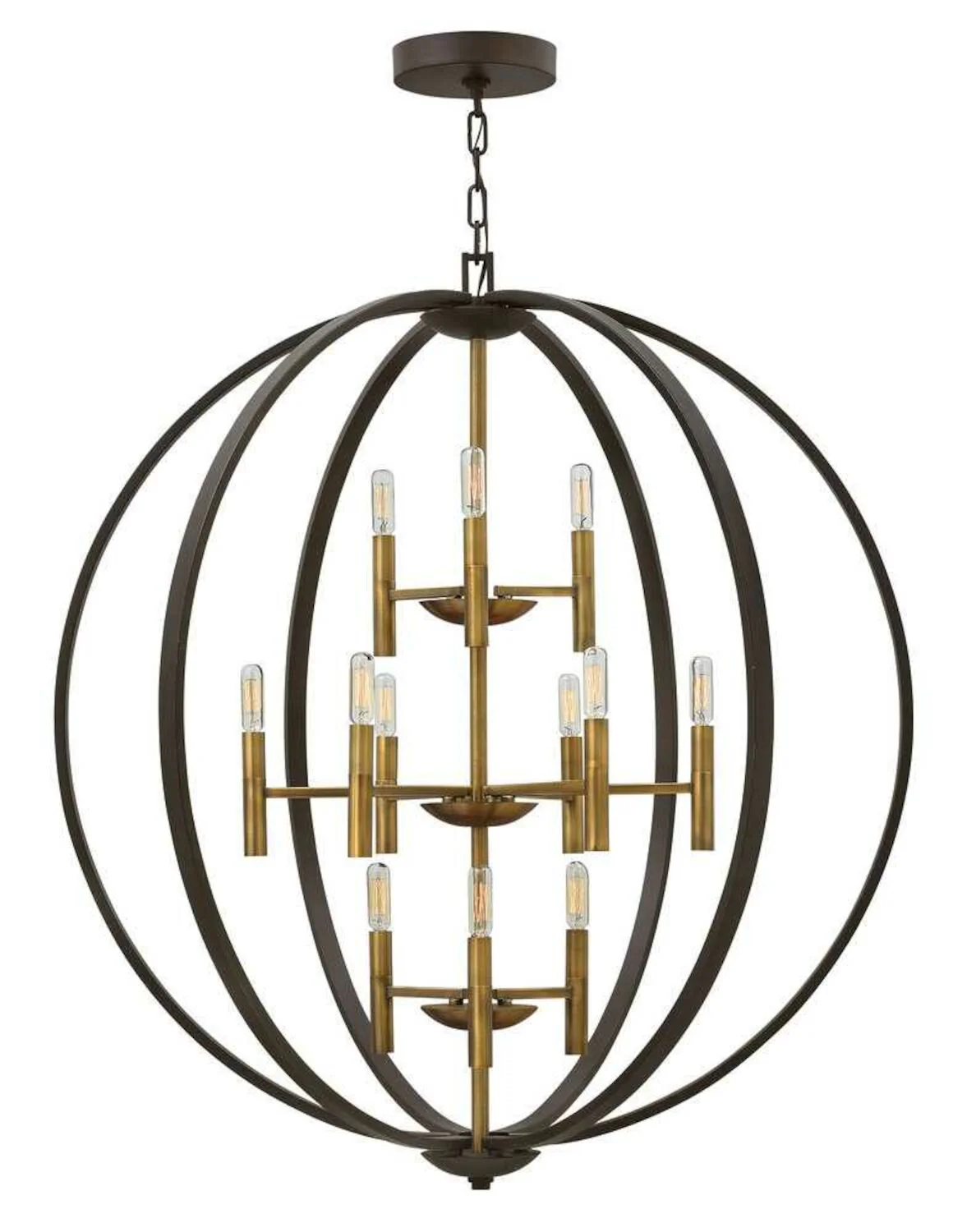 EUCLID LARGE 3-TIER ORB CHANDELIER