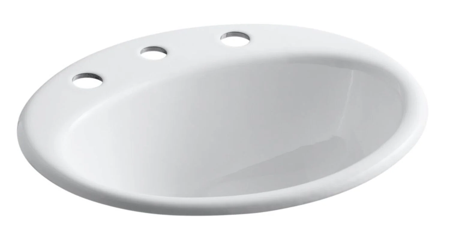 FARMINGTON® DROP IN BATHROOM SINK WITH 8-INCH WIDESPREAD FAUCET HOLES