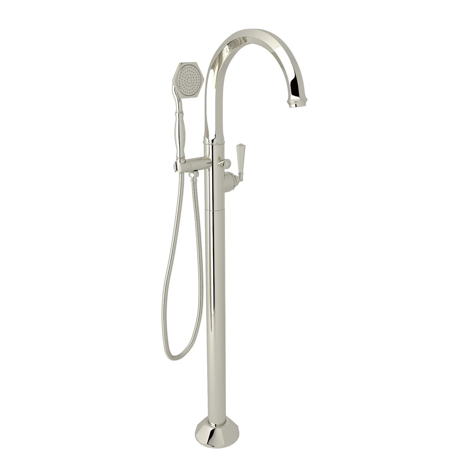 GRACELINE KNURLED SINGLE HOLE FLOOR MOUNT TUB FILLER TRIM (LEVER HANDLE) - Image 2