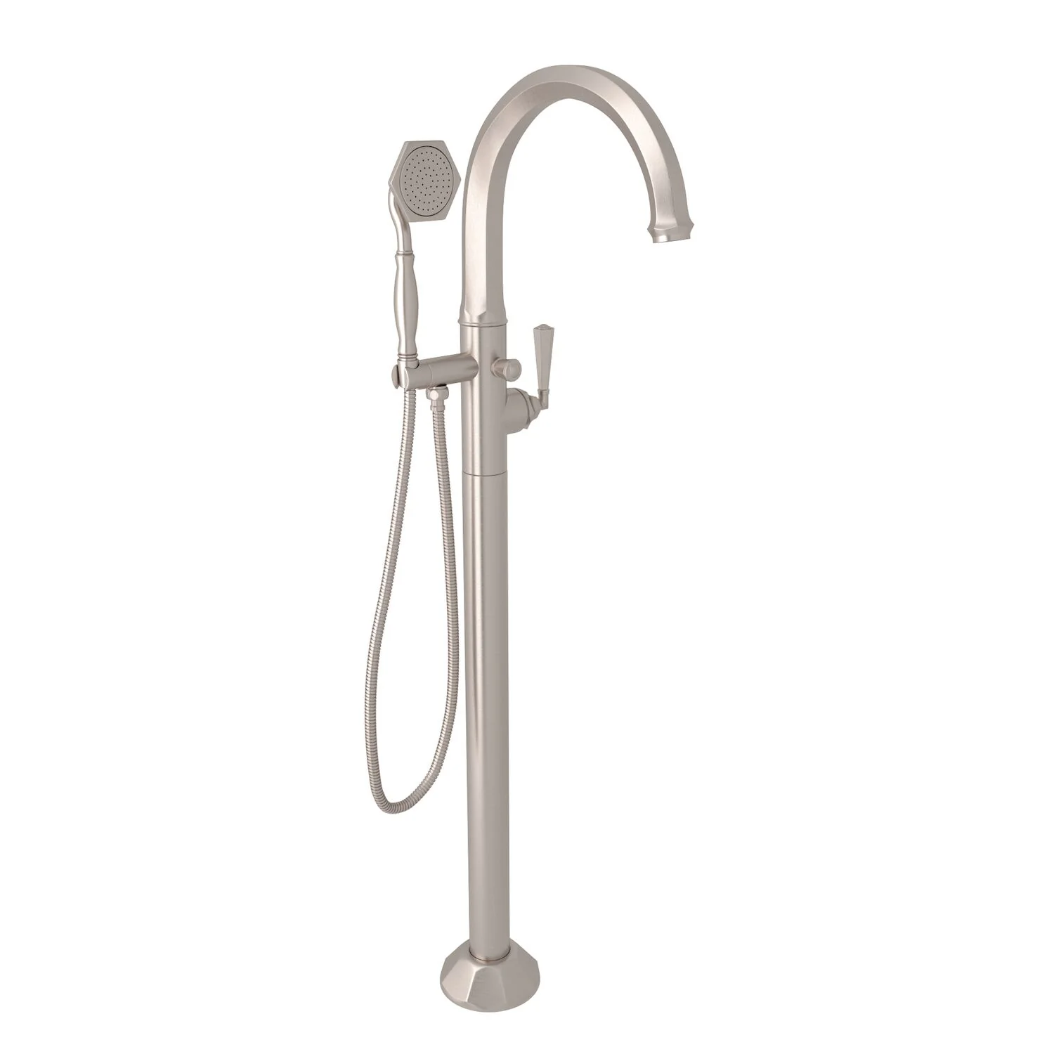 GRACELINE KNURLED SINGLE HOLE FLOOR MOUNT TUB FILLER TRIM (LEVER HANDLE) - Image 3