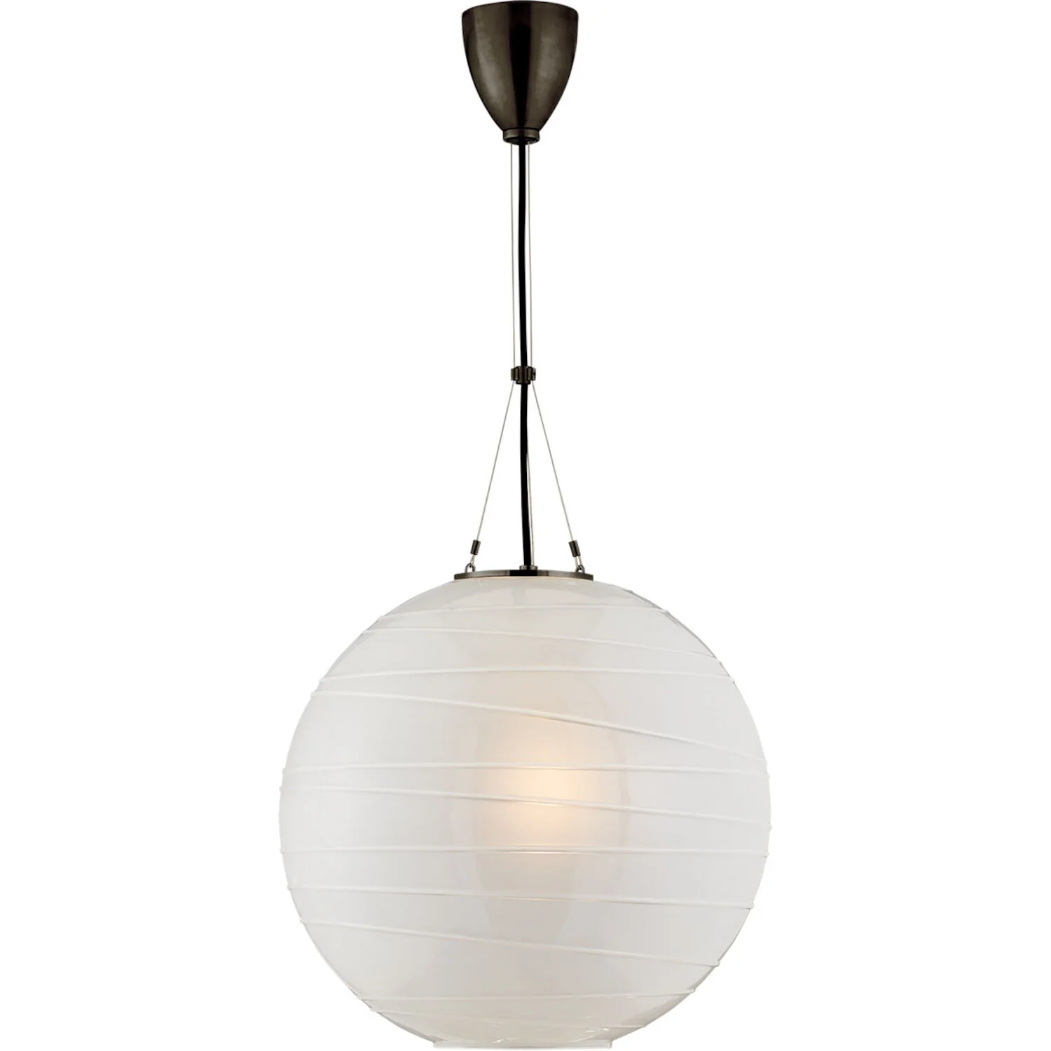 HAILEY 1-LIGHT 18-INCH PENDANT LIGHT WITH FROSTED GLASS SHADE