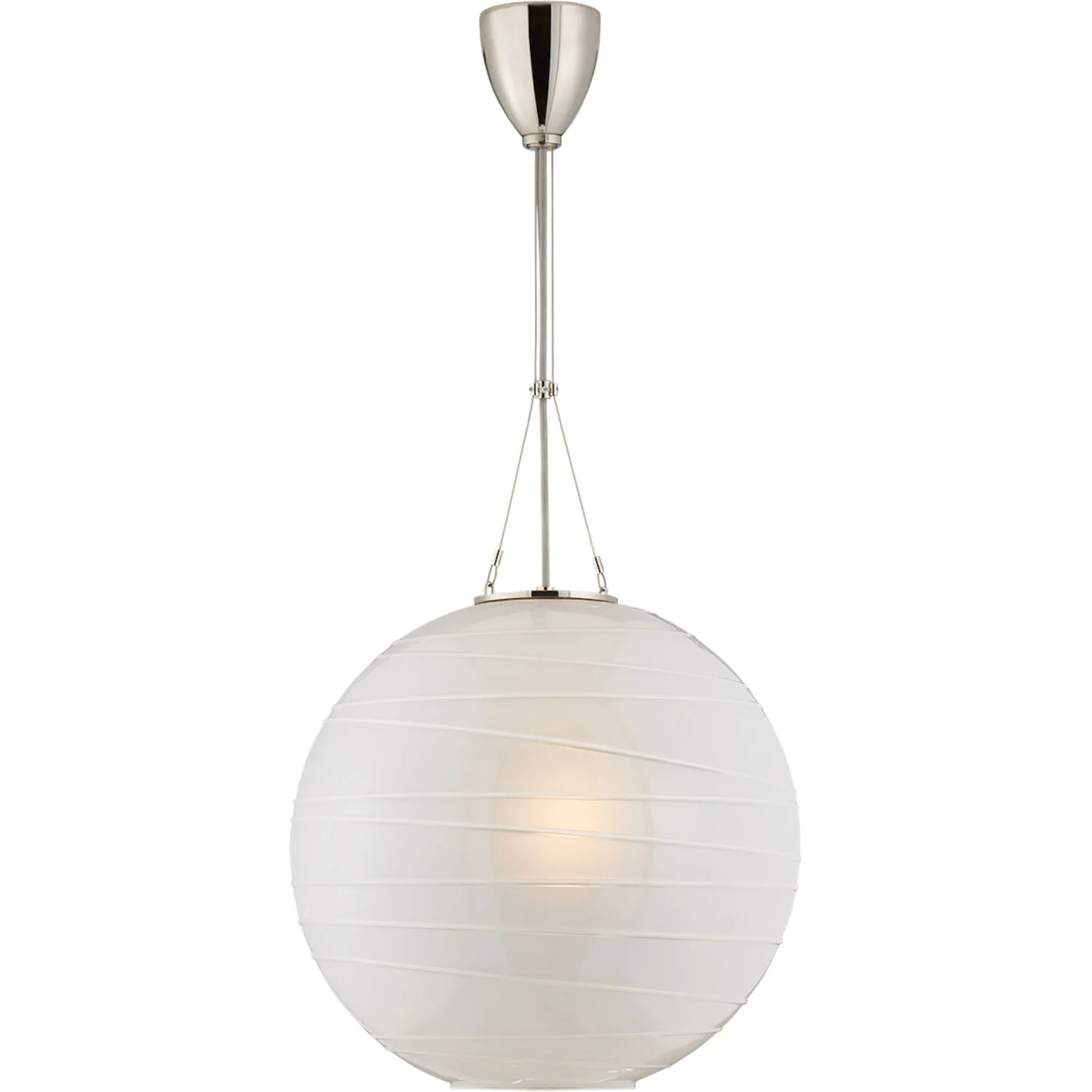 HAILEY 1-LIGHT 18-INCH PENDANT LIGHT WITH FROSTED GLASS SHADE - Image 3