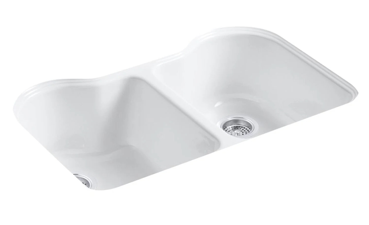 HARTLANDĀ® 33 X 22 X 9-5/8 INCHES UNDER-MOUNT DOUBLE-EQUAL KITCHEN SINK WITH 5 FAUCET HOLES