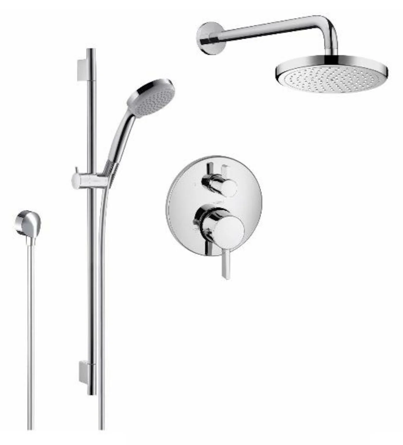 HG SHOWER KIT THM 2-FUNCTION WALLBAR W/HANDSHOWER & SHOWERHEAD