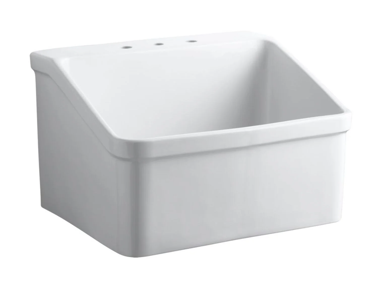 HOLLISTERĀ 28 X 22 INCHES BRACKET-MOUNTED UTILITY SINK WITH 8 WIDESPREAD FAUCET HOLES
