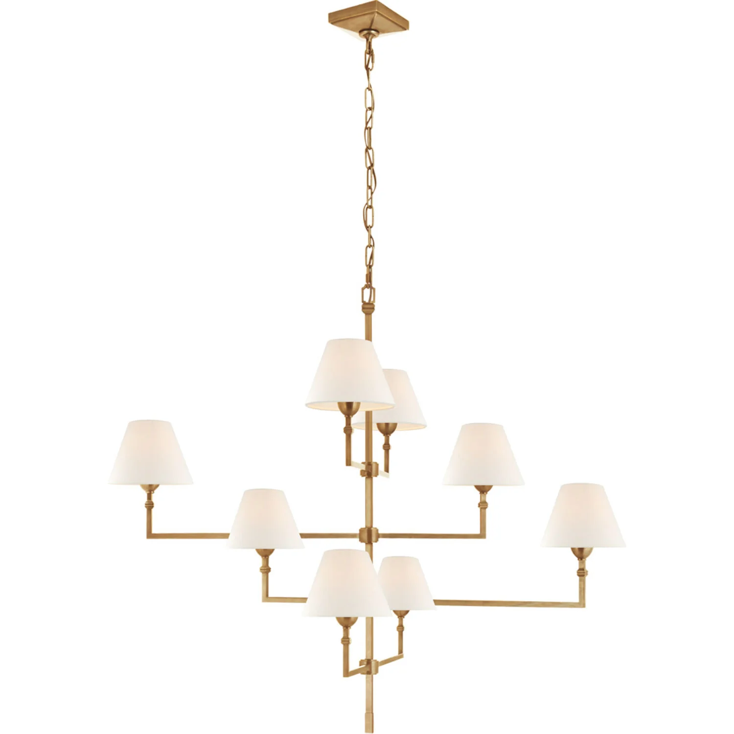 JANE 8-LIGHT 48-INCH CHANDELIER WITH LINEN SHADE