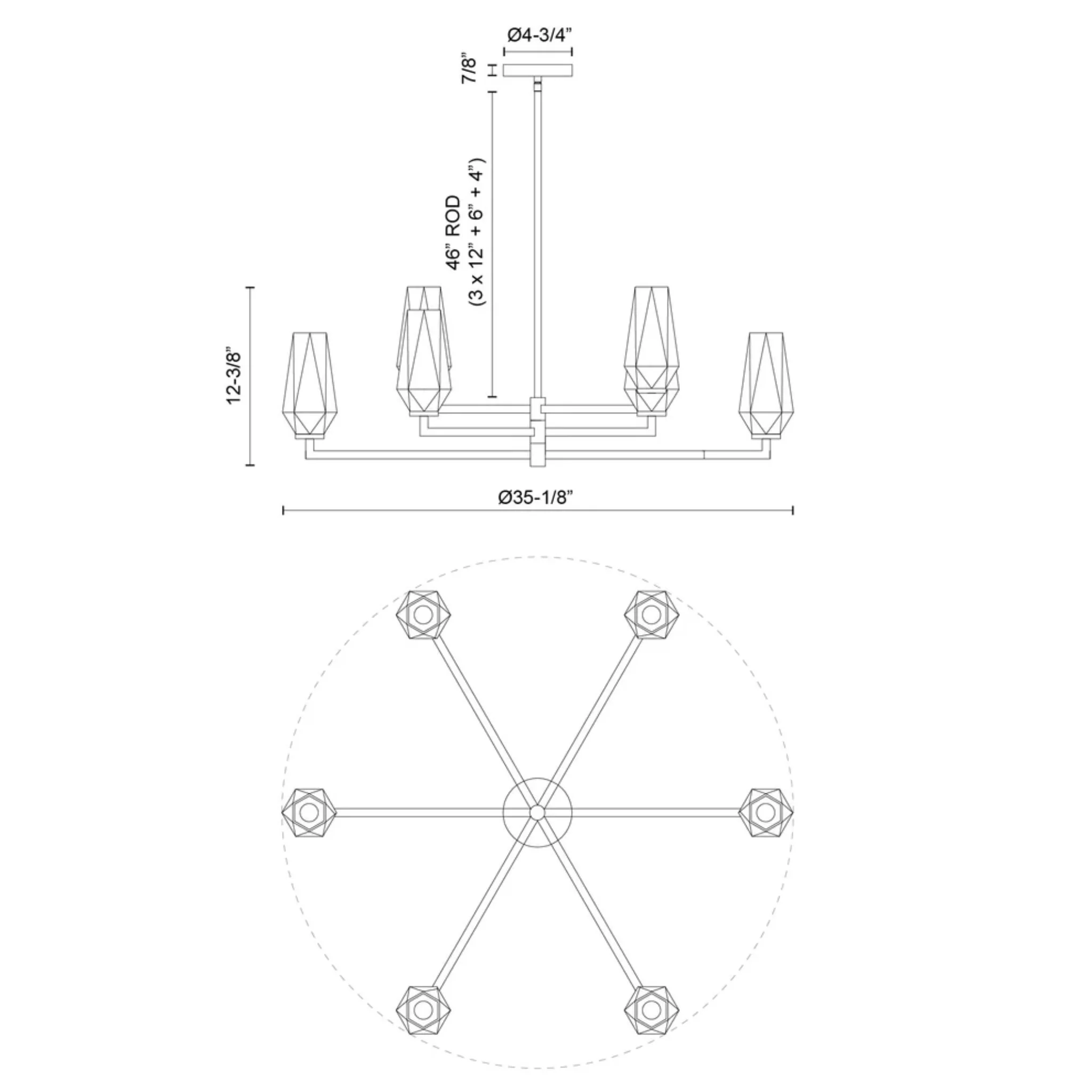 KRYSTA 35-IN CHANDELIER - Image 6