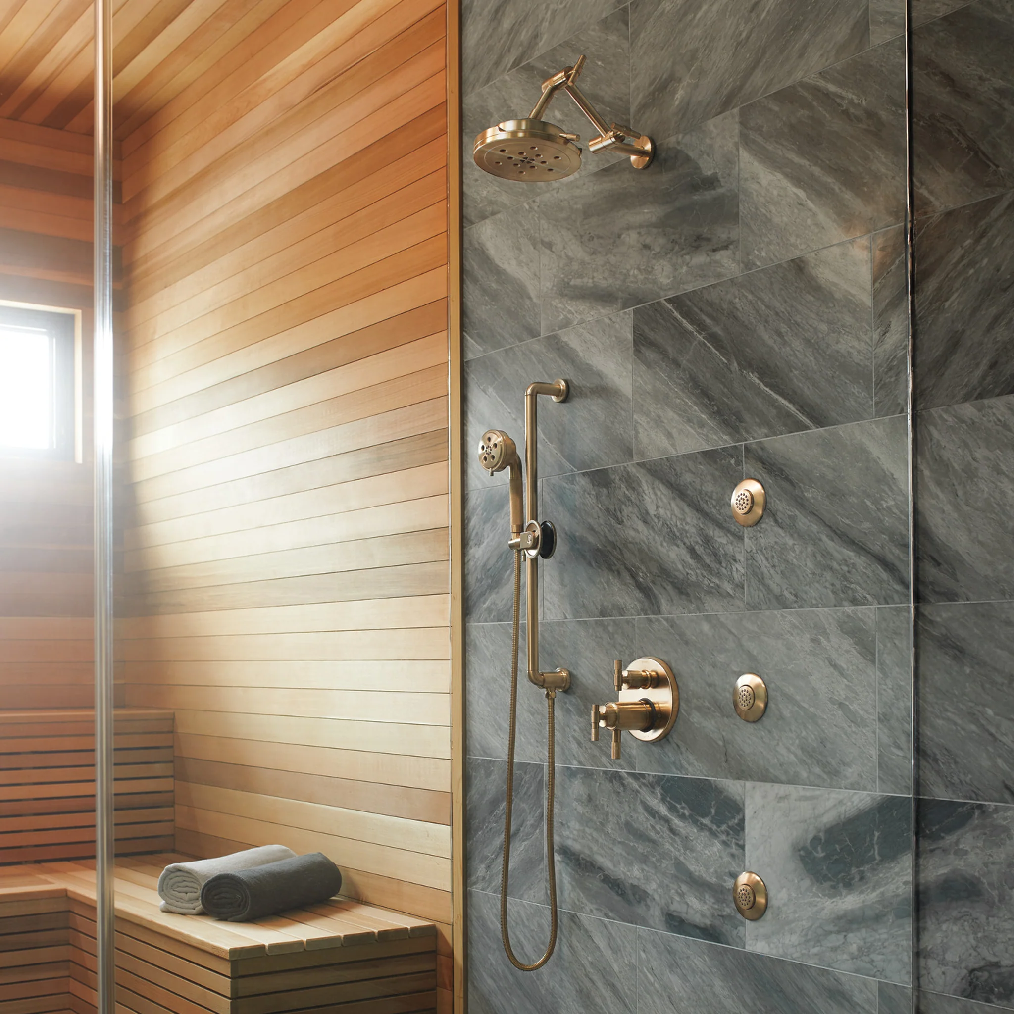 LITZEĀ® TEMPASSUREĀ® THERMOSTATIC VALVE WITH 3-FUNCTION DIVERTER TRIM - LESS HANDLES - Image 2