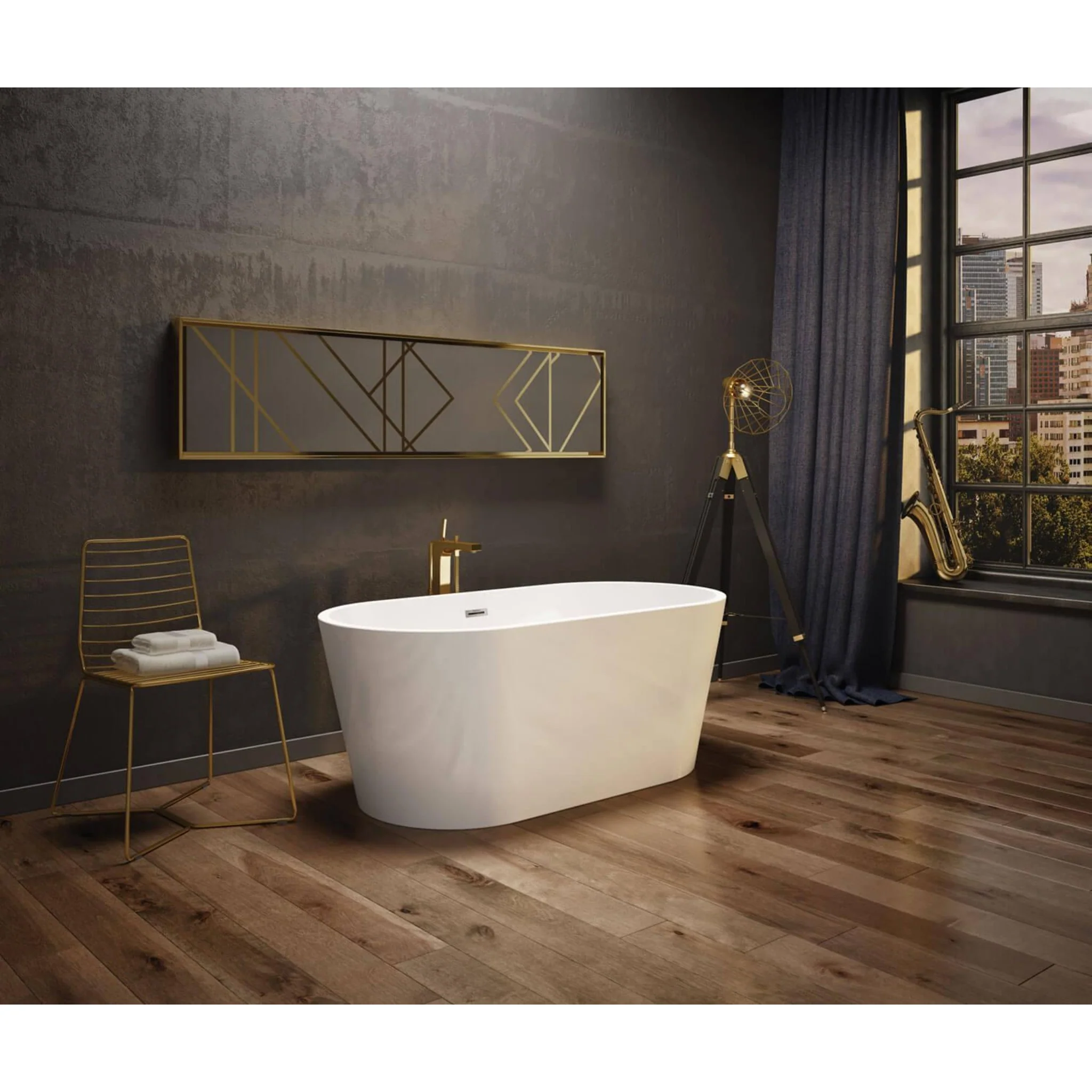 LOUIE 5829 ACRYLIC FREESTANDING CENTER DRAIN BATHTUB - Image 2