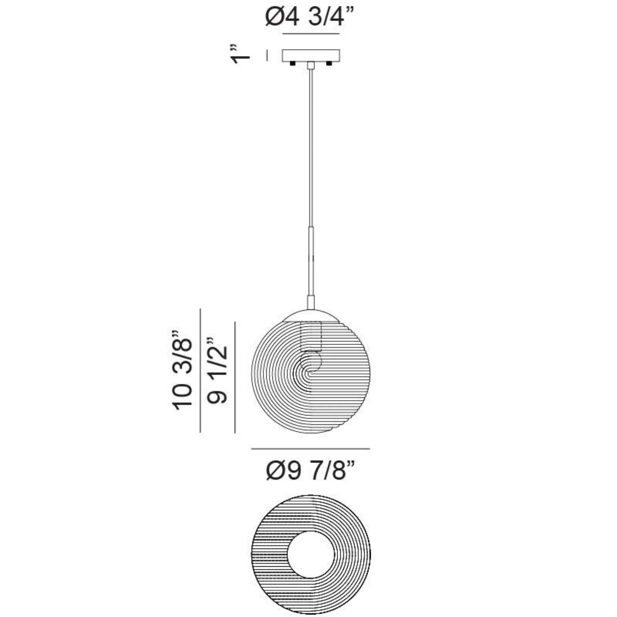 MARUNA 1-LIGHT SPHERE PENDANT - Image 5