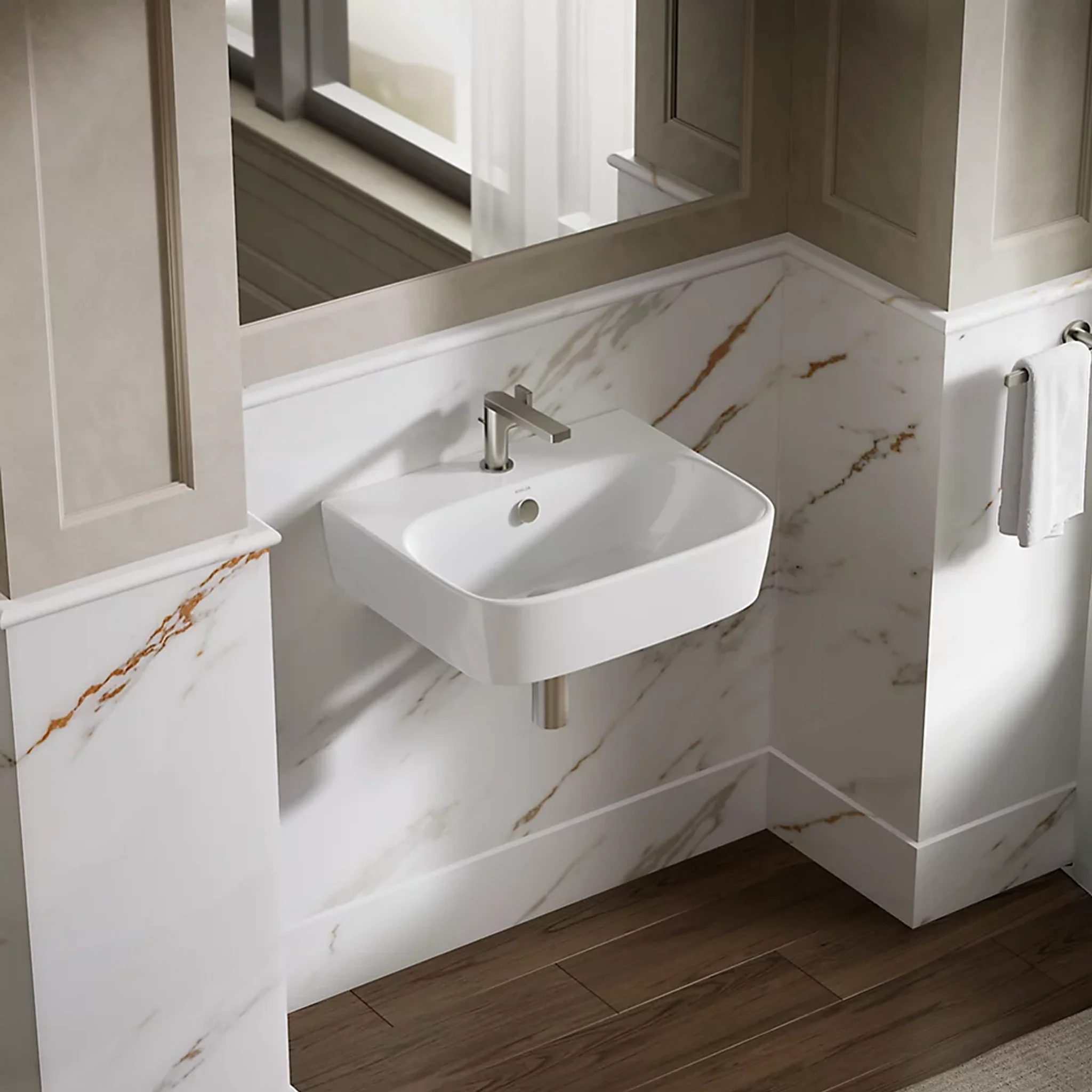 MODERNLIFE® RECTANGLE WALL-MOUNT BATHROOM SINK - Image 2