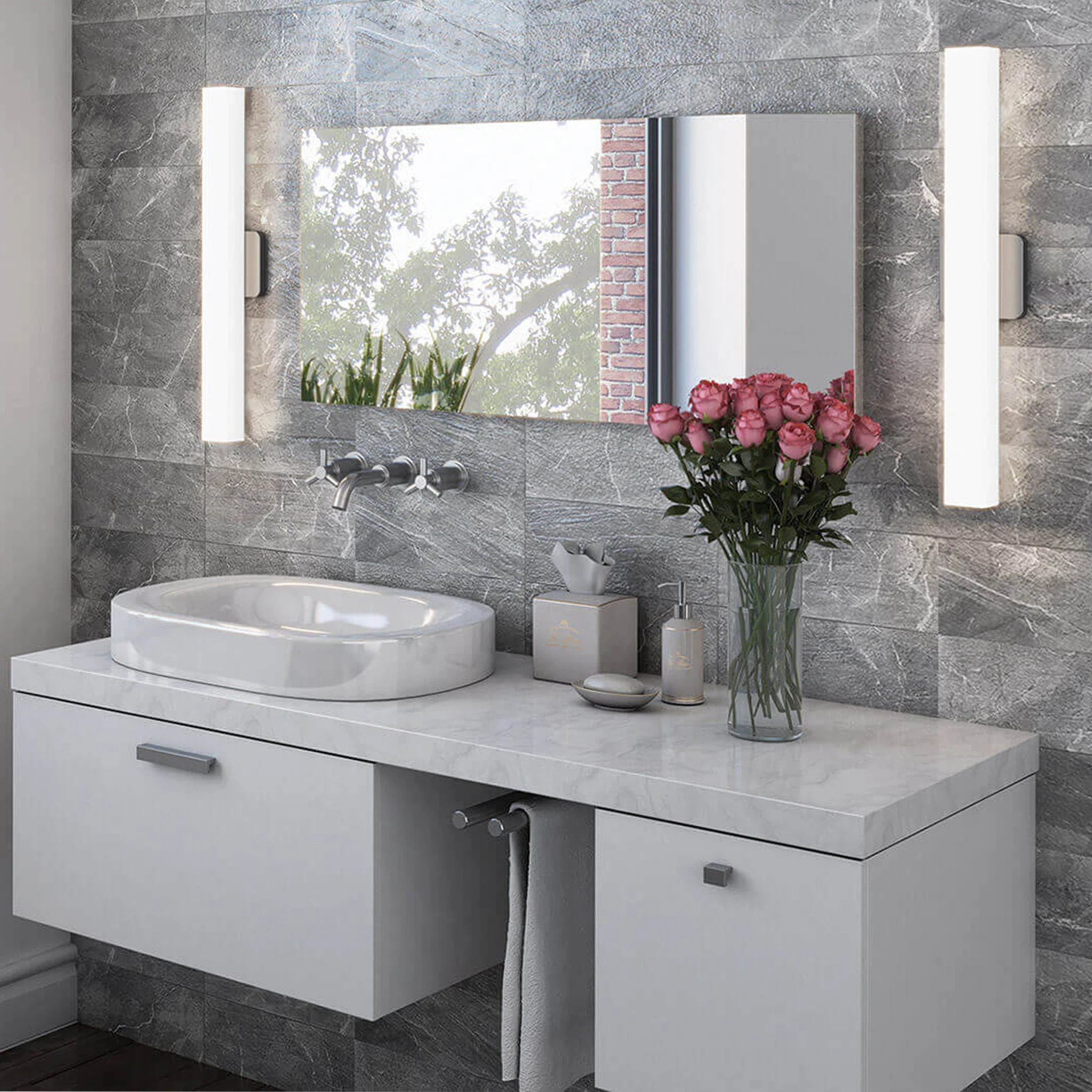 NOBLE 24 INCH CCT GLASS LED VANITY LIGHT - Image 2