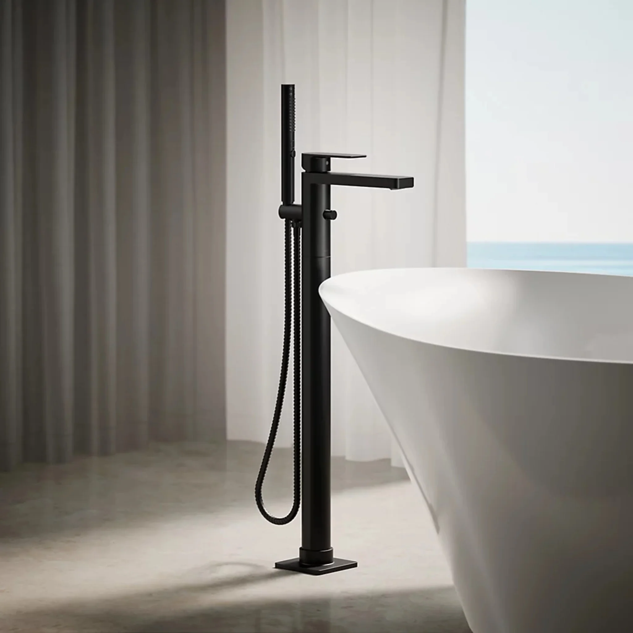 PARALLEL FLOOR MOUNT BATH FILLER TRIM WITH HANDSHOWER - Image 30