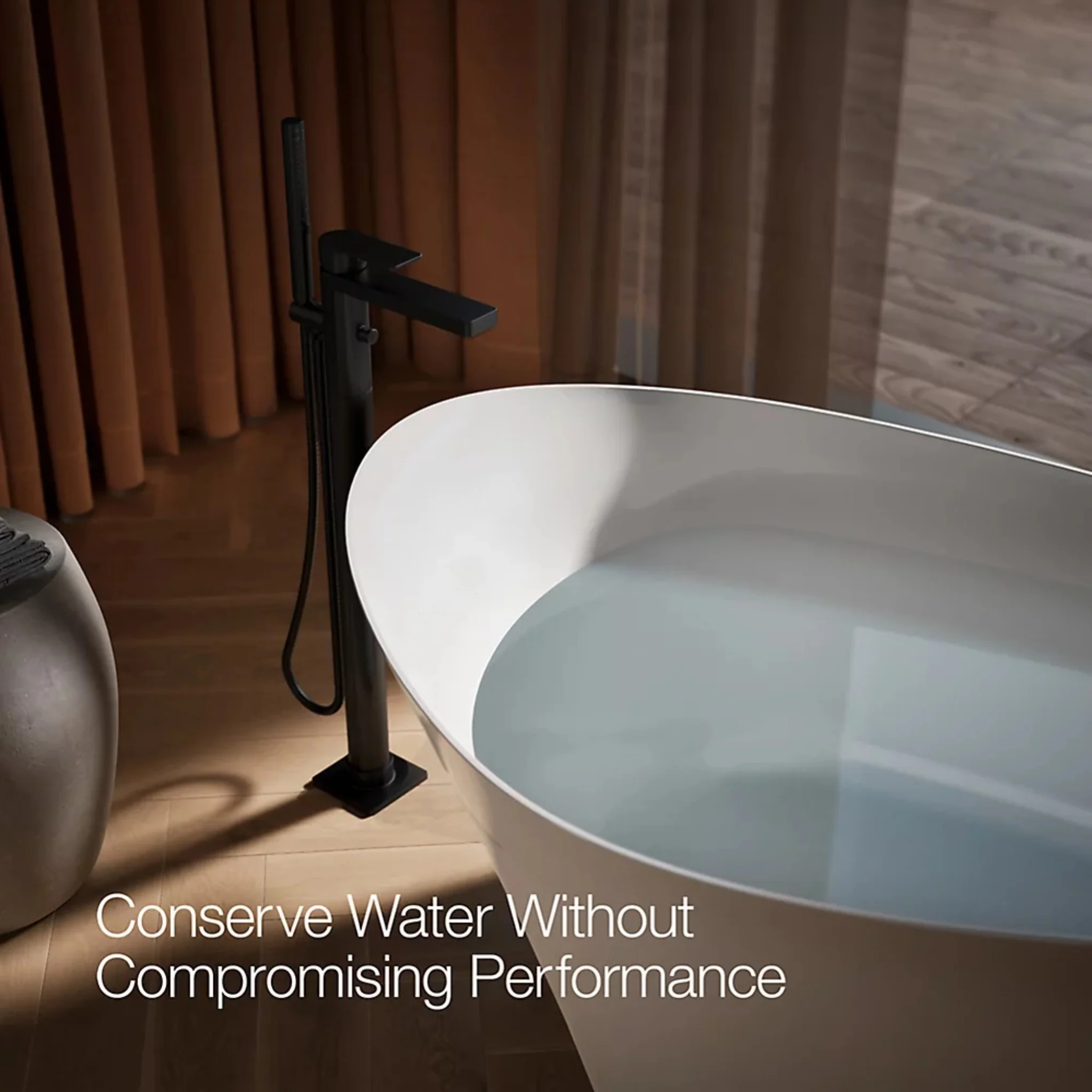 PARALLEL FLOOR MOUNT BATH FILLER TRIM WITH HANDSHOWER - Image 33