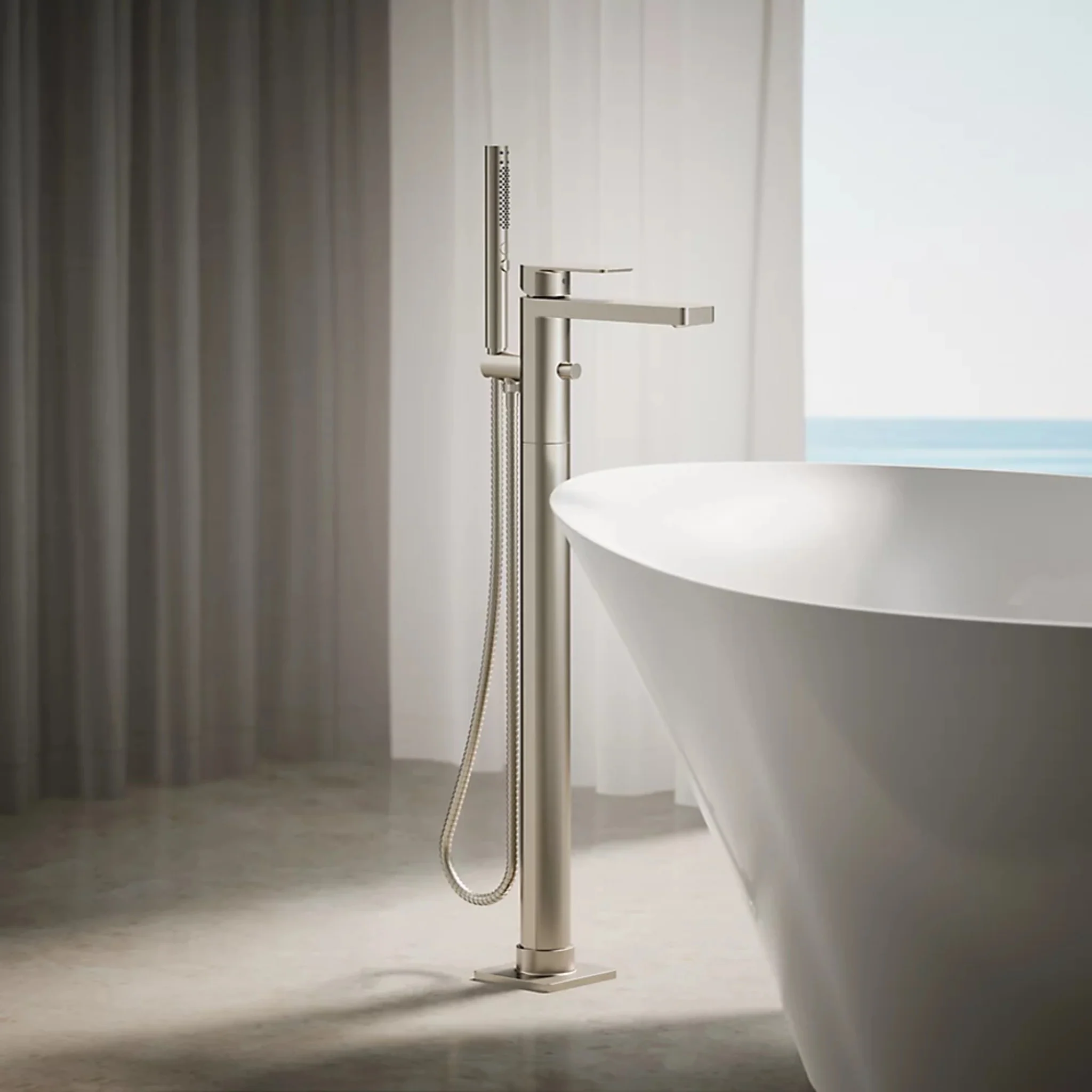 PARALLEL FLOOR MOUNT BATH FILLER TRIM WITH HANDSHOWER - Image 35