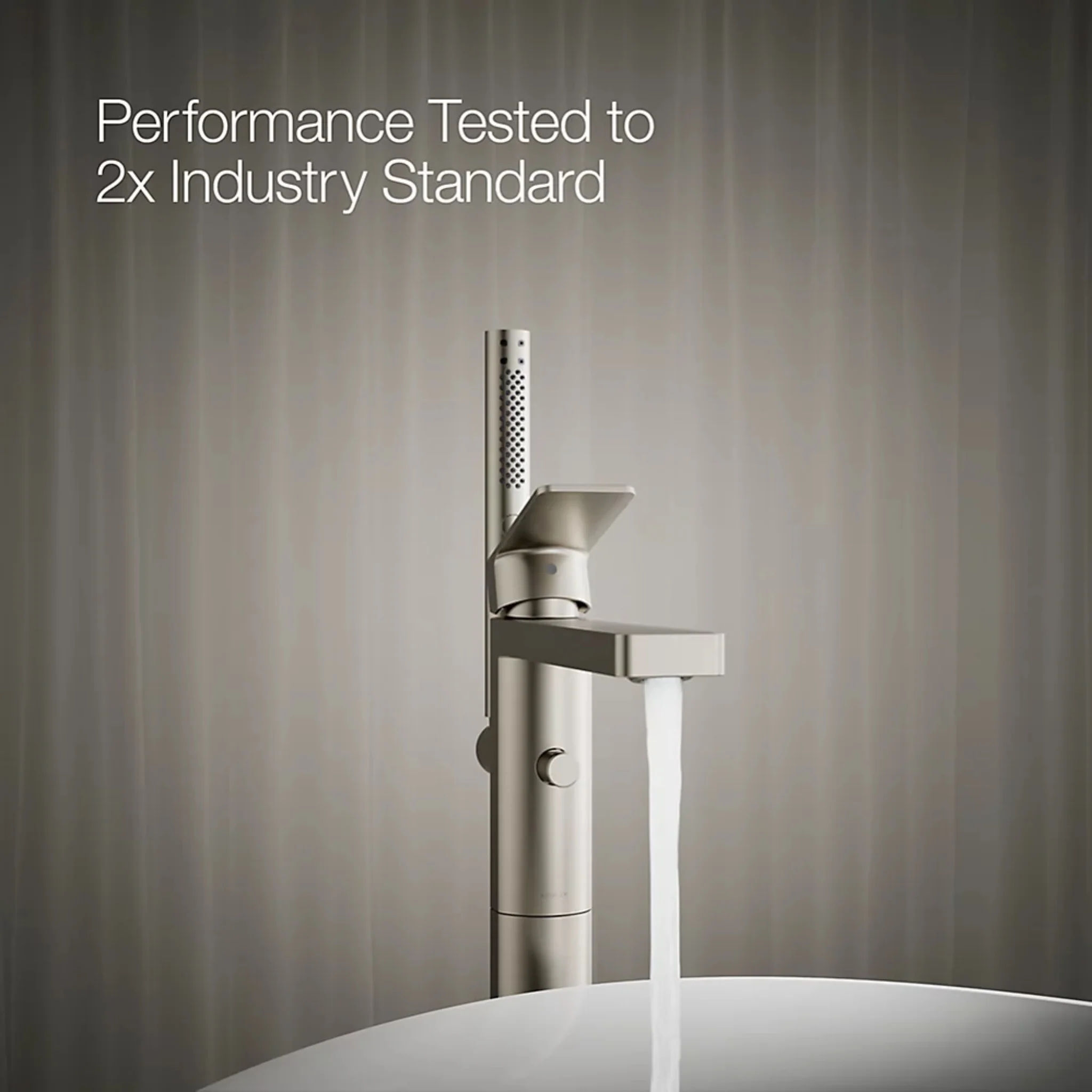 PARALLEL FLOOR MOUNT BATH FILLER TRIM WITH HANDSHOWER - Image 36