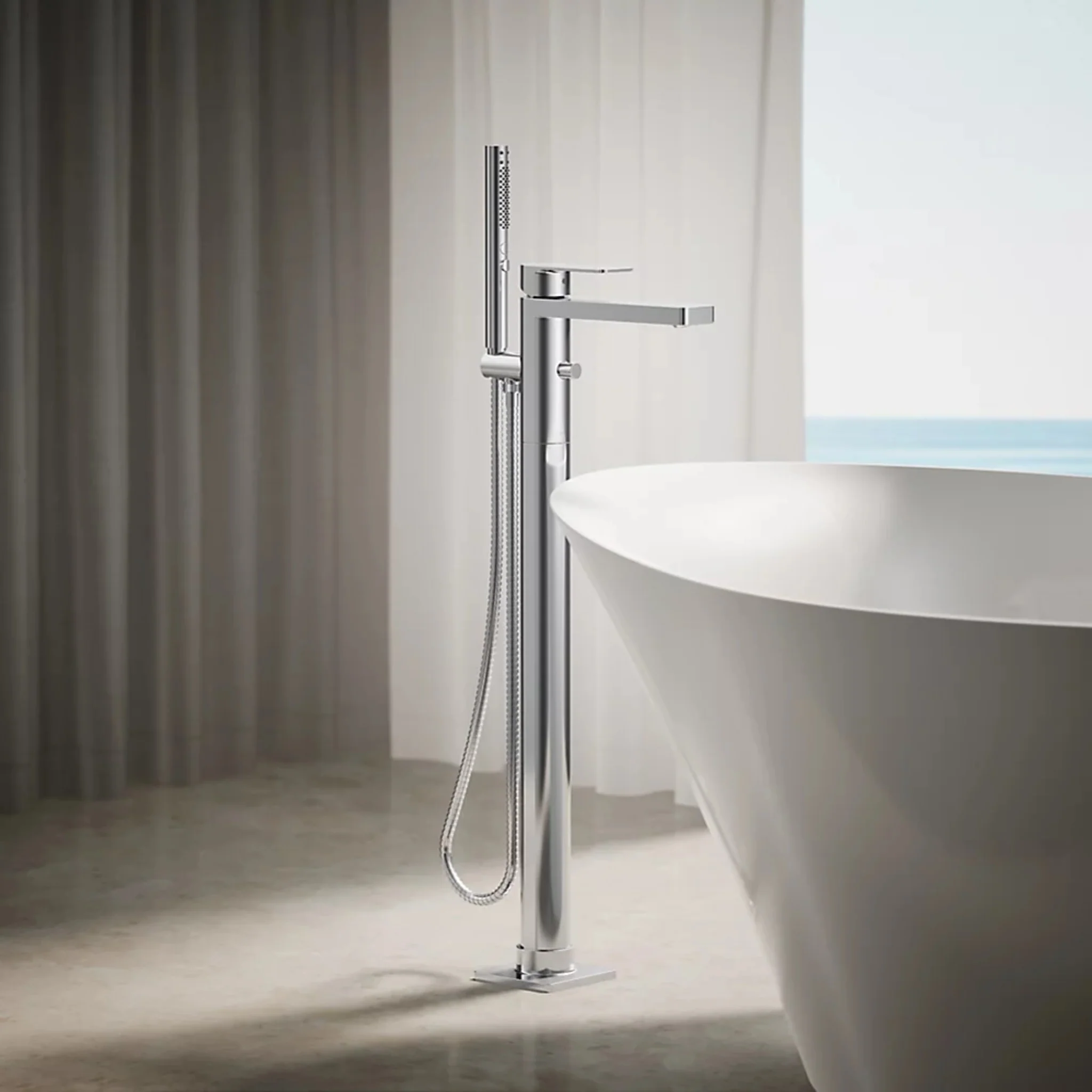 PARALLEL FLOOR MOUNT BATH FILLER TRIM WITH HANDSHOWER - Image 38