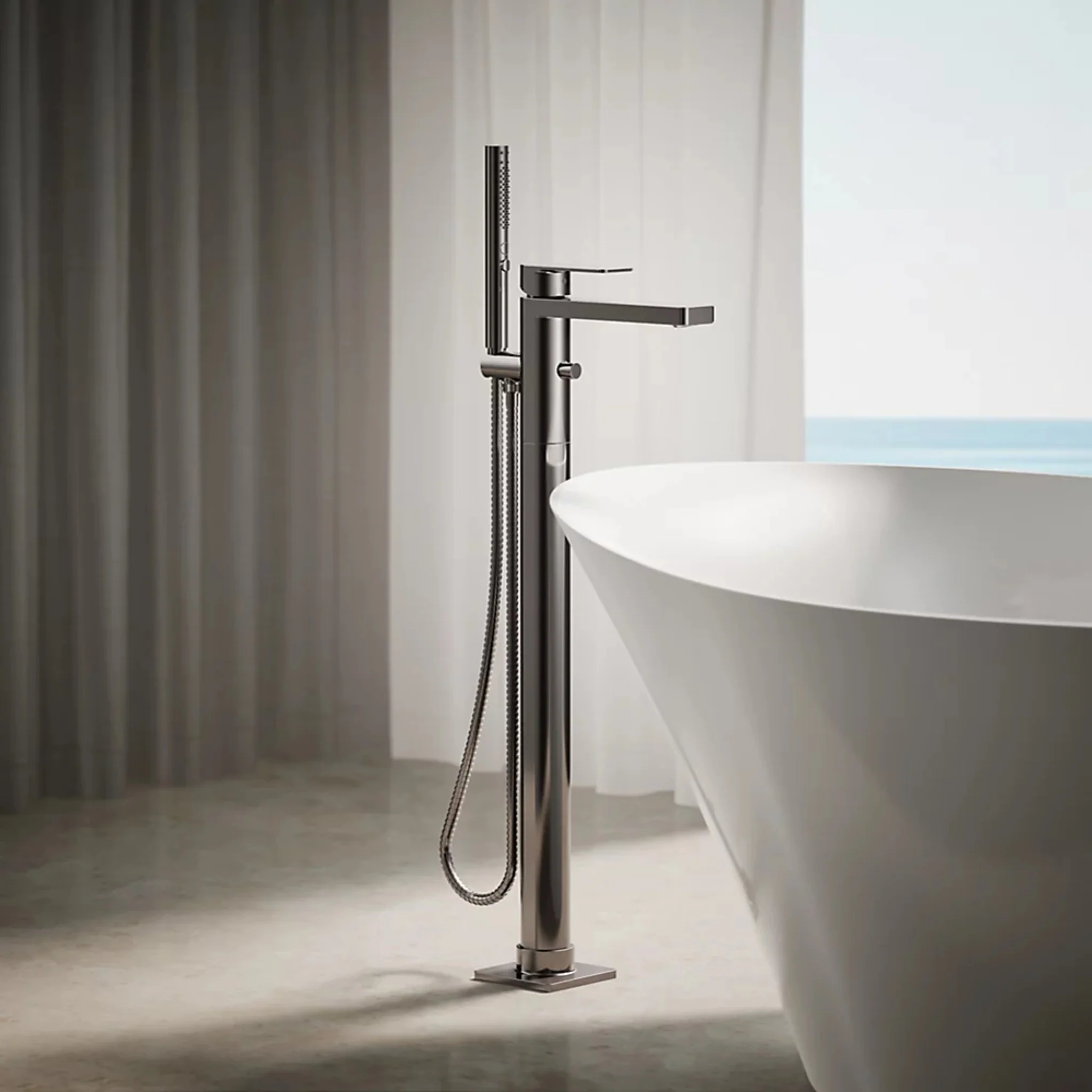 PARALLEL FLOOR MOUNT BATH FILLER TRIM WITH HANDSHOWER - Image 42