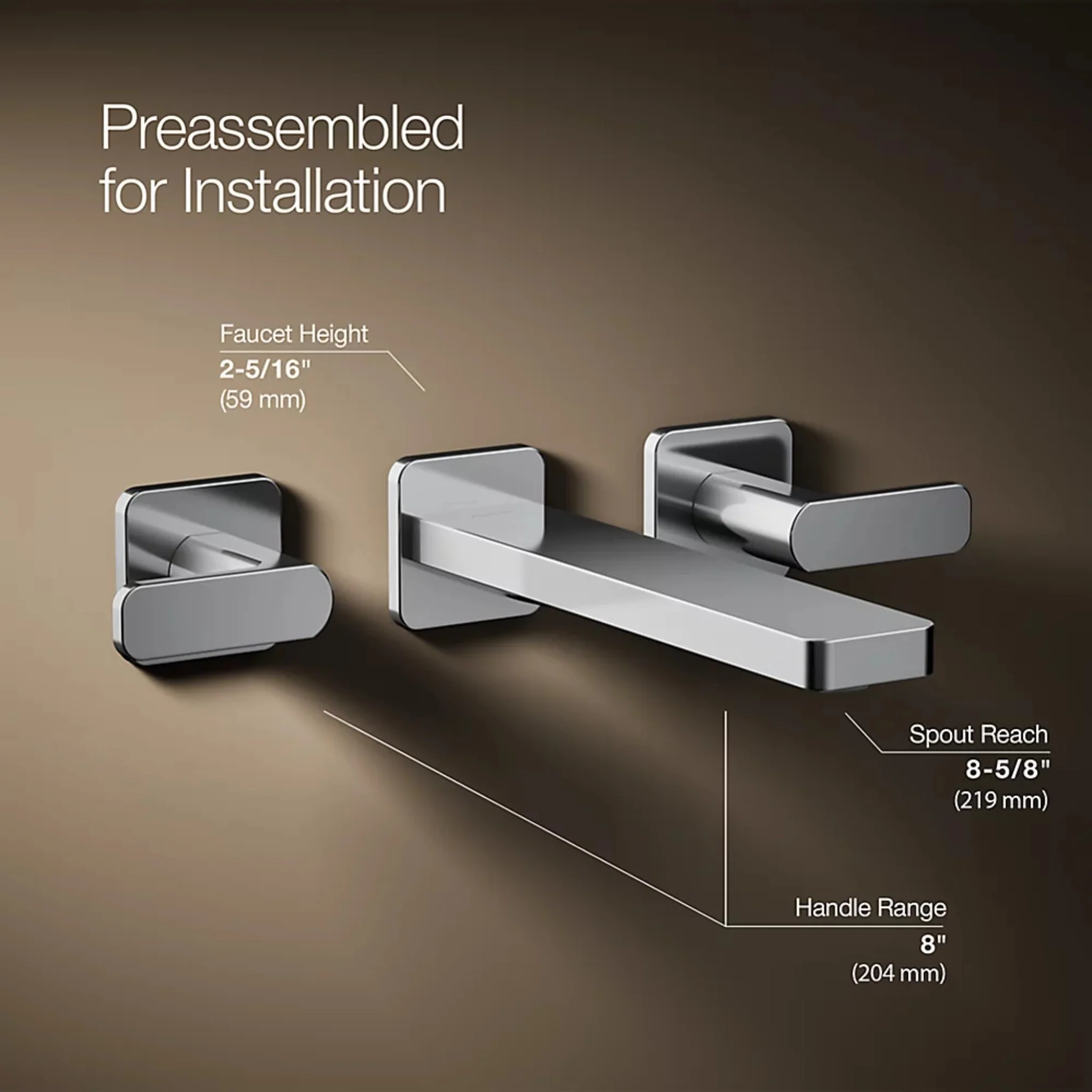 PARALLEL WALL-MOUNT BATHROOM SINK FAUCET TRIM - Image 21