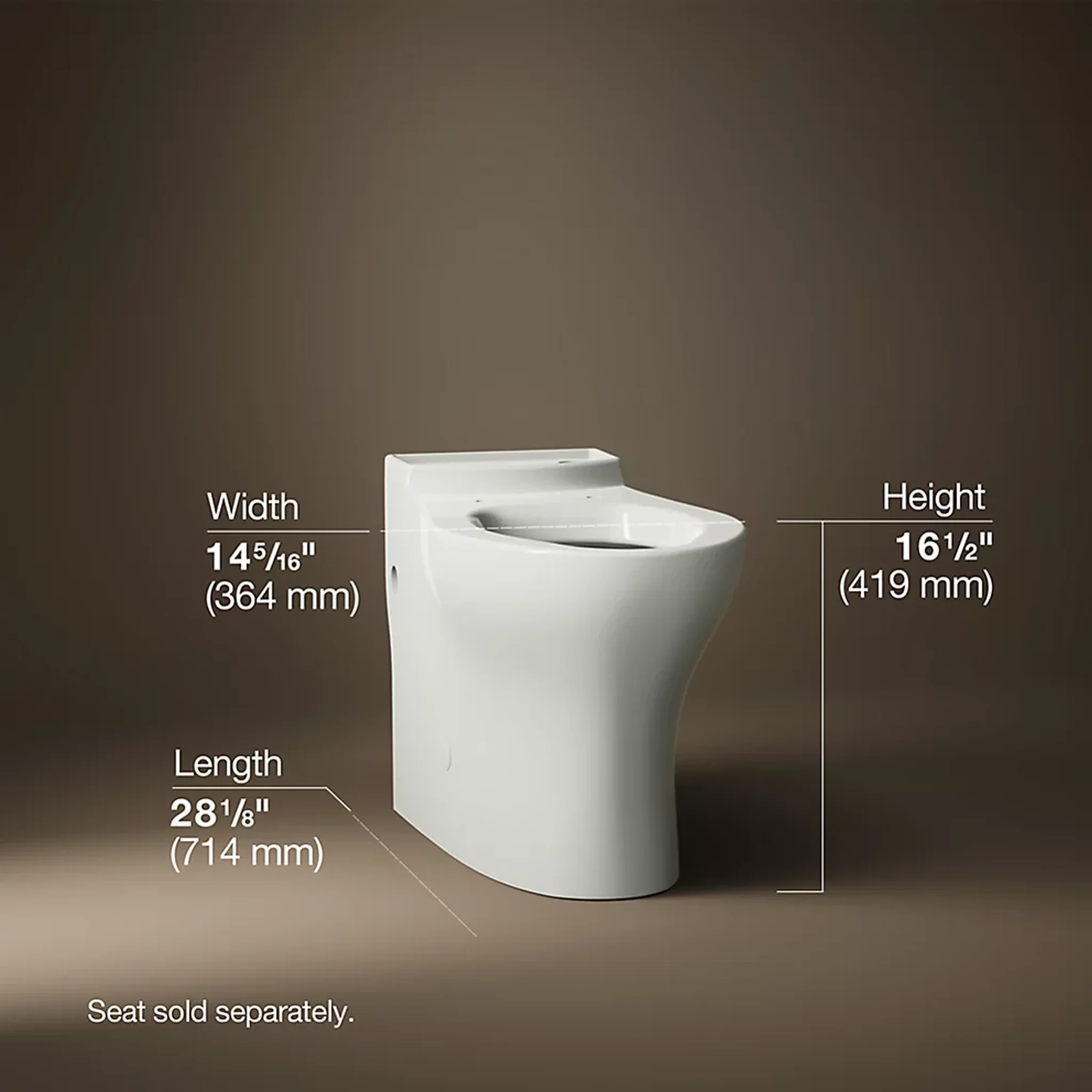 PERSUADE TWO-PIECE COMFORT HEIGHT ELONGATED TOILET BOWL ONLY - Image 3