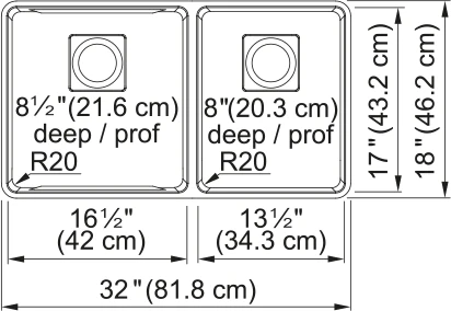 PESCARA DOUBLE BOWL UNDERMOUNT SINK - Image 2