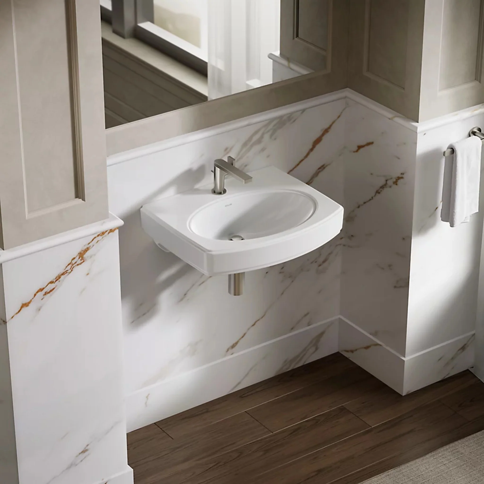PINOIR 22 INCH WALL MOUNT BATHROOM SINK - Image 2