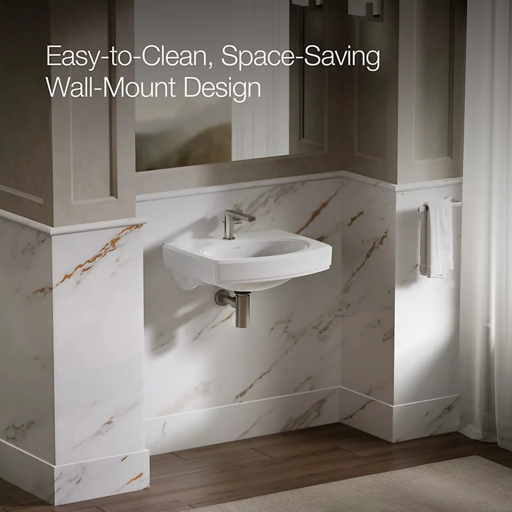 PINOIR 22 INCH WALL MOUNT BATHROOM SINK - Image 5