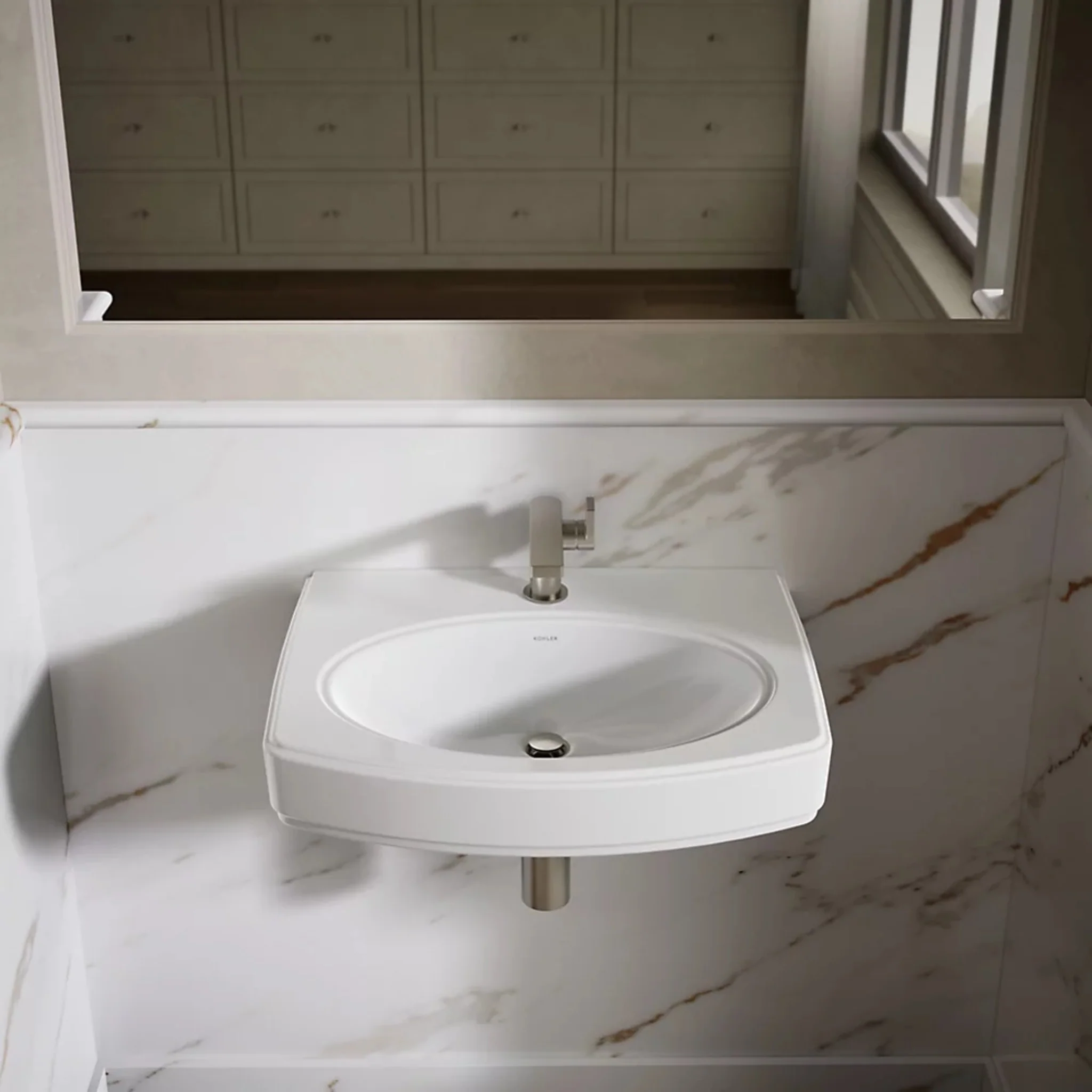 PINOIR 22 INCH WALL MOUNT BATHROOM SINK - Image 6