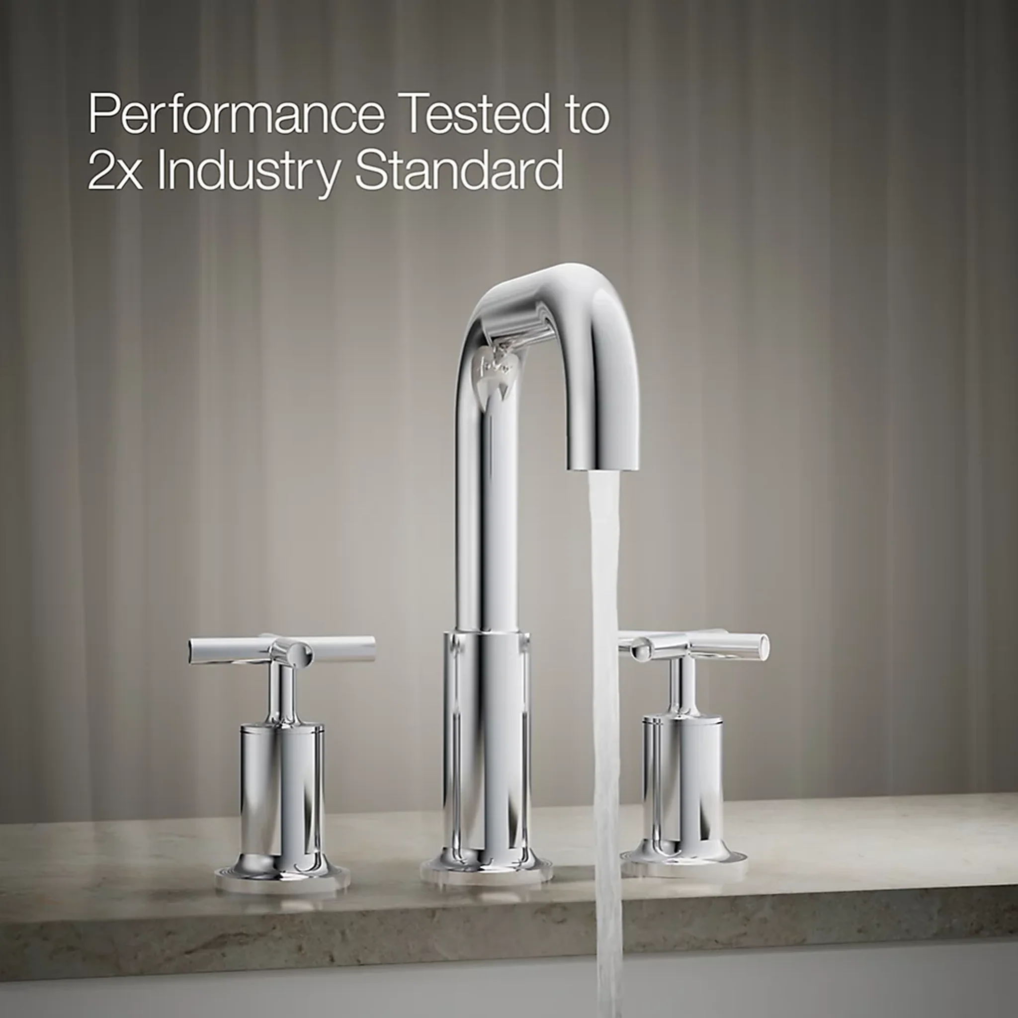 PURISTĀ® DECK MOUNT BATH FAUCET TRIM FOR HIGH-FLOW VALVE WITH CROSS HANDLES - Image 4