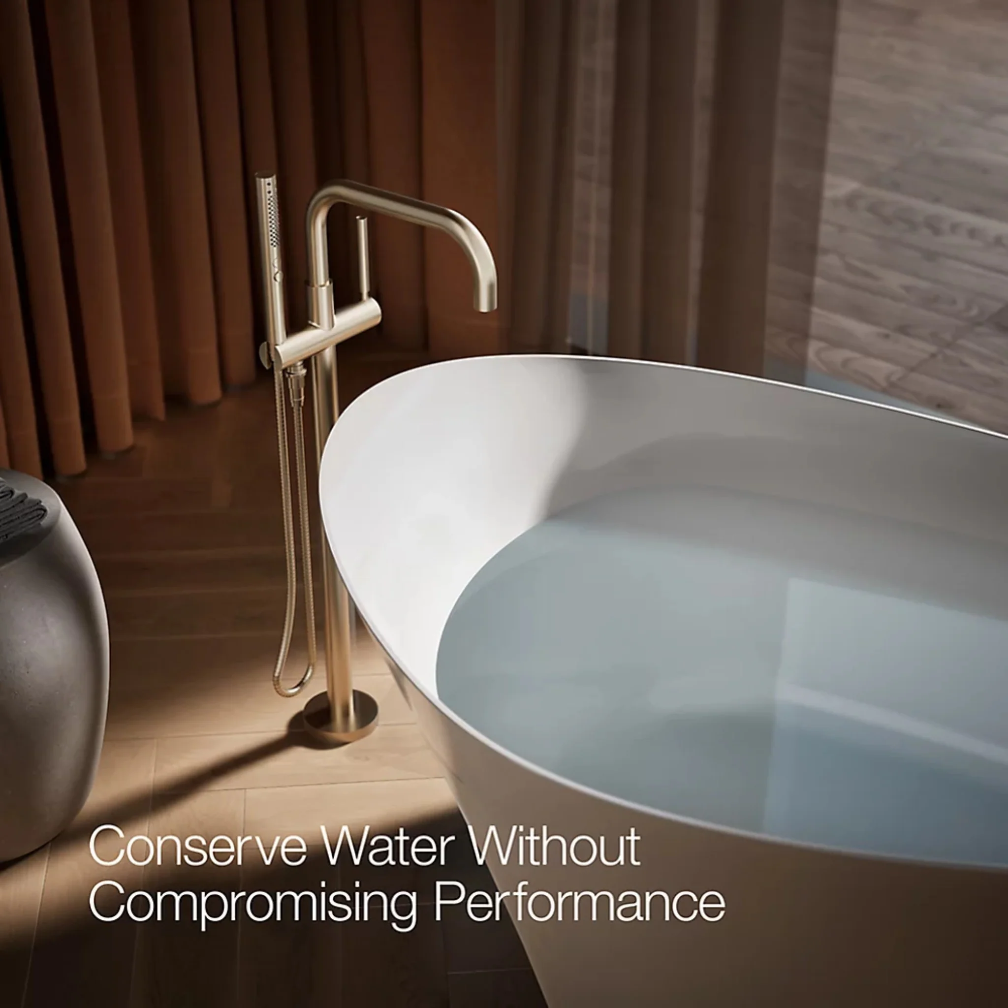 PURIST® FLOOR MOUNT BATH FILLER TRIM WITH HANDSHOWER - Image 29