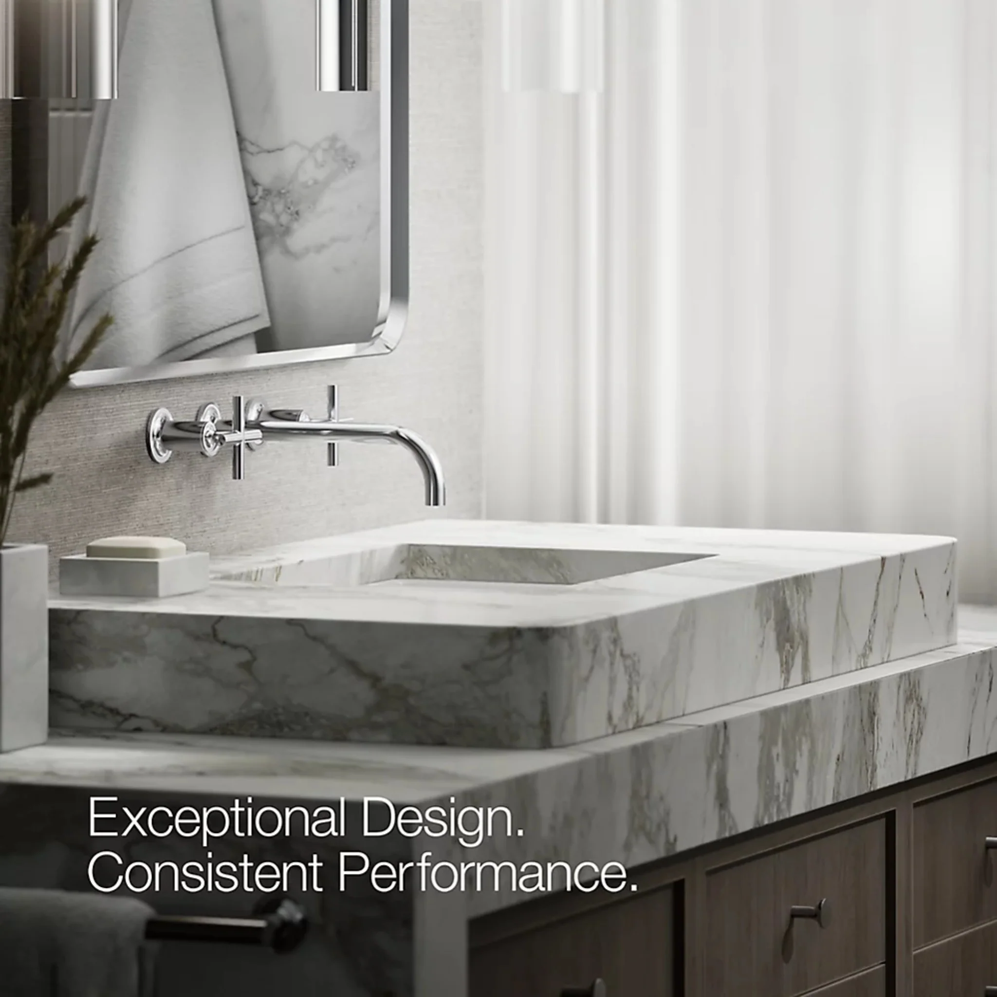 PURIST WALL-MOUNT BATHROOM SINK FAUCET TRIM WITH CROSS HANDLES - Image 10
