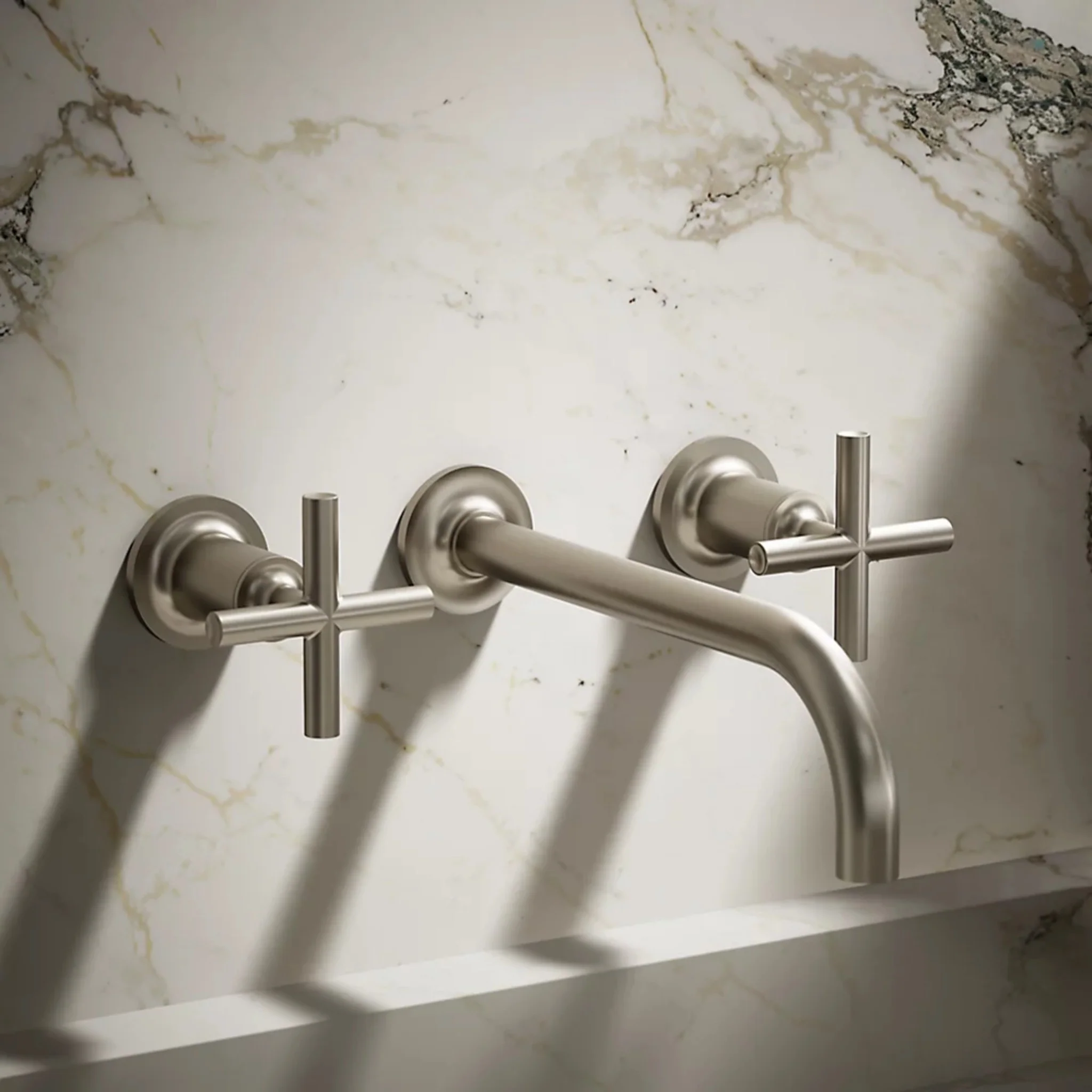 PURIST WALL-MOUNT BATHROOM SINK FAUCET TRIM WITH CROSS HANDLES - Image 15