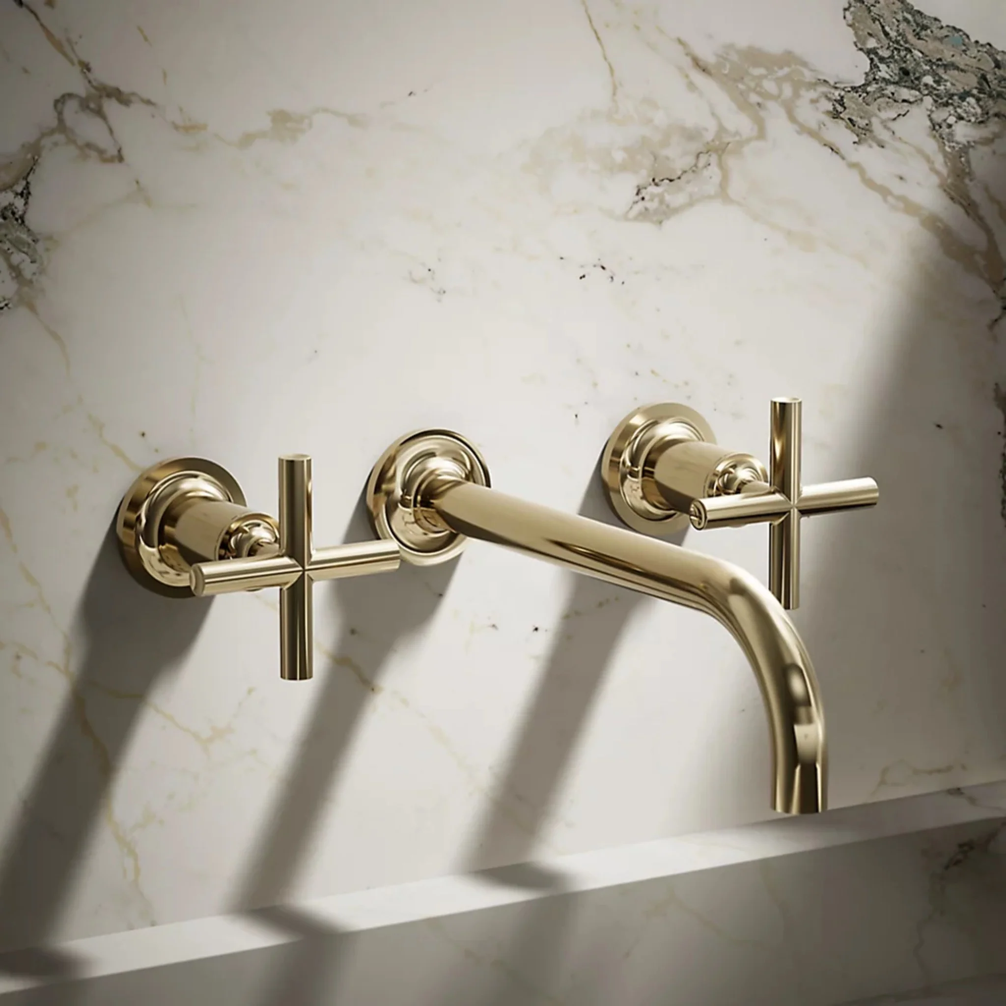 PURIST WALL-MOUNT BATHROOM SINK FAUCET TRIM WITH CROSS HANDLES - Image 16