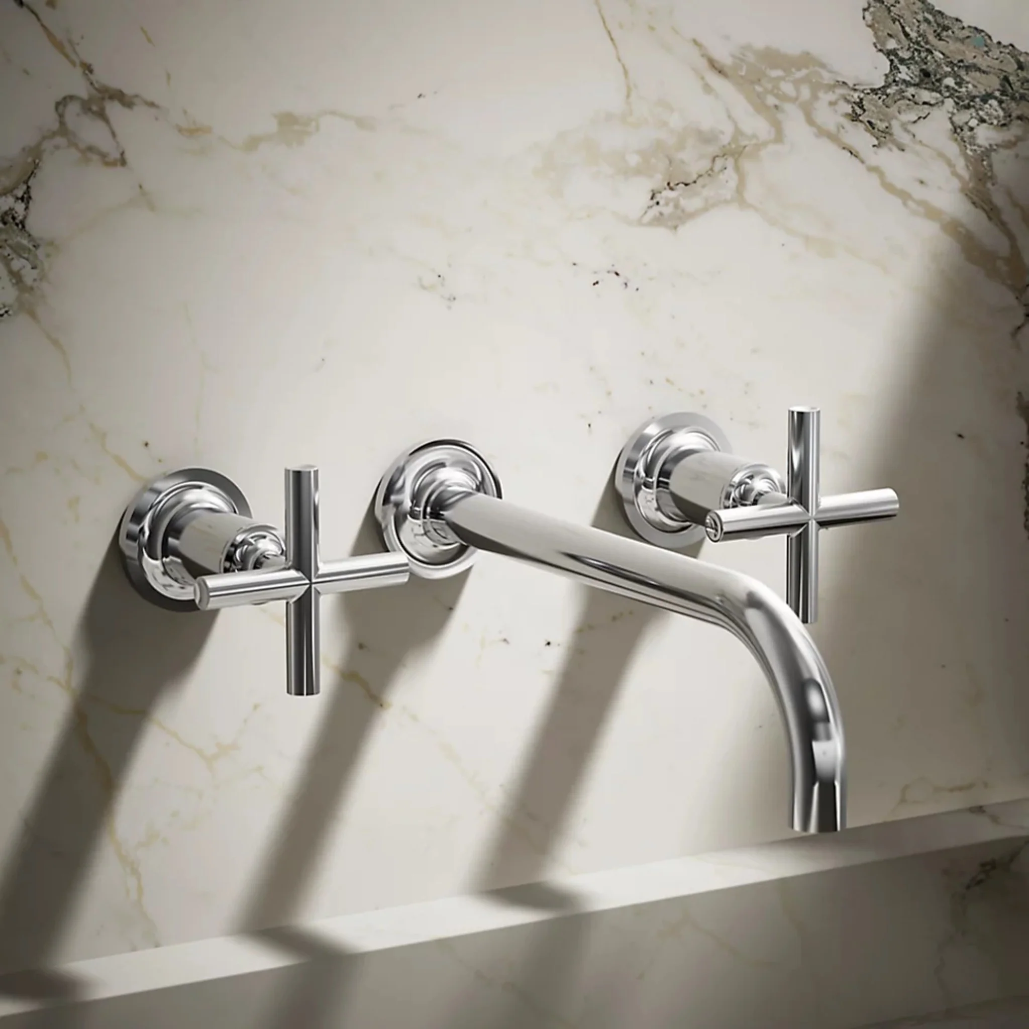 PURIST WALL-MOUNT BATHROOM SINK FAUCET TRIM WITH CROSS HANDLES - Image 19