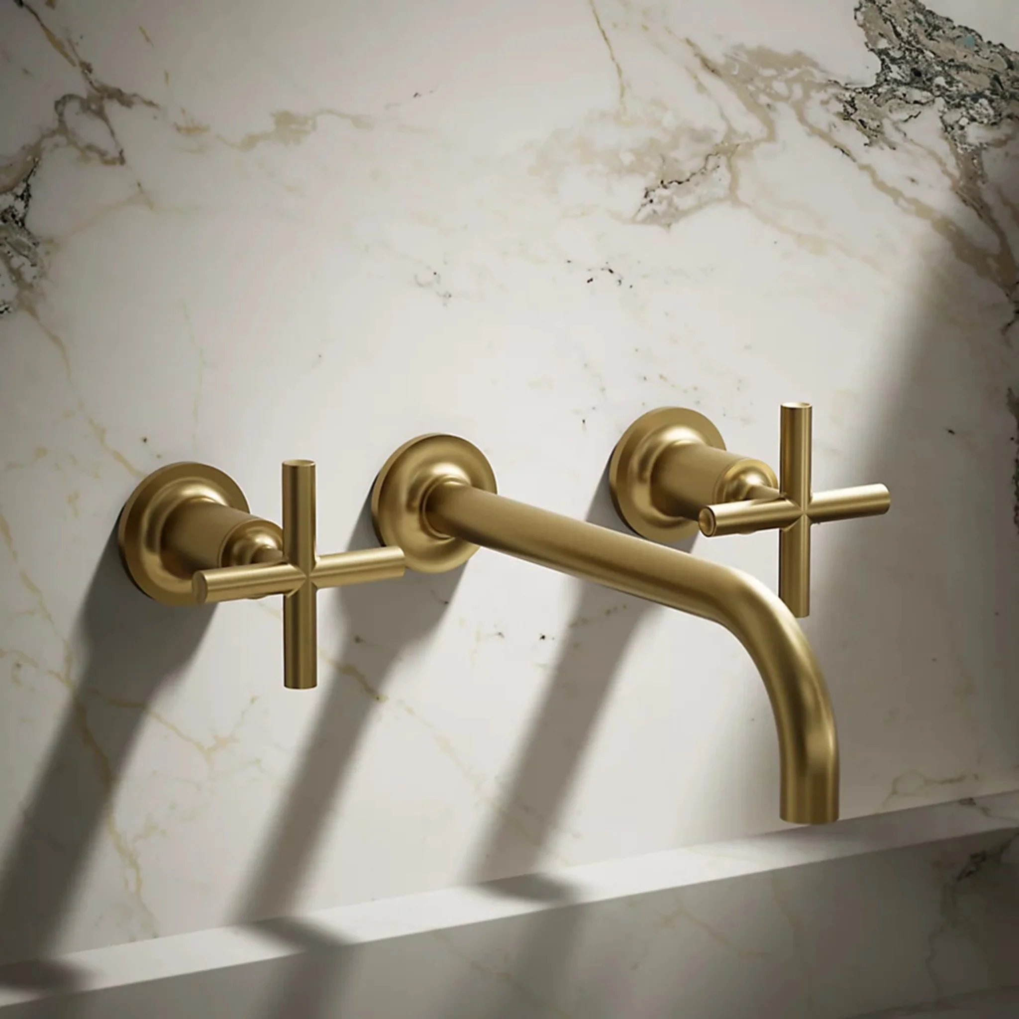PURIST WALL-MOUNT BATHROOM SINK FAUCET TRIM WITH CROSS HANDLES - Image 2