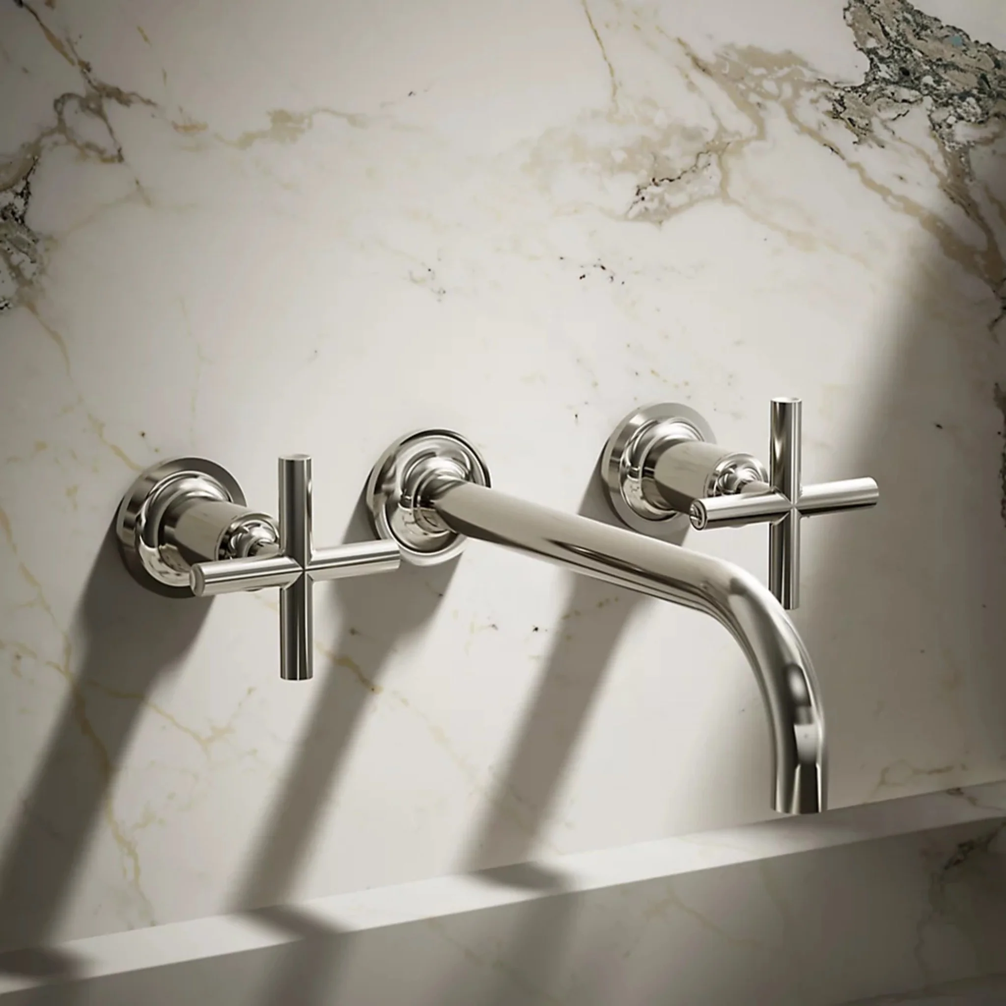 PURIST WALL-MOUNT BATHROOM SINK FAUCET TRIM WITH CROSS HANDLES - Image 20