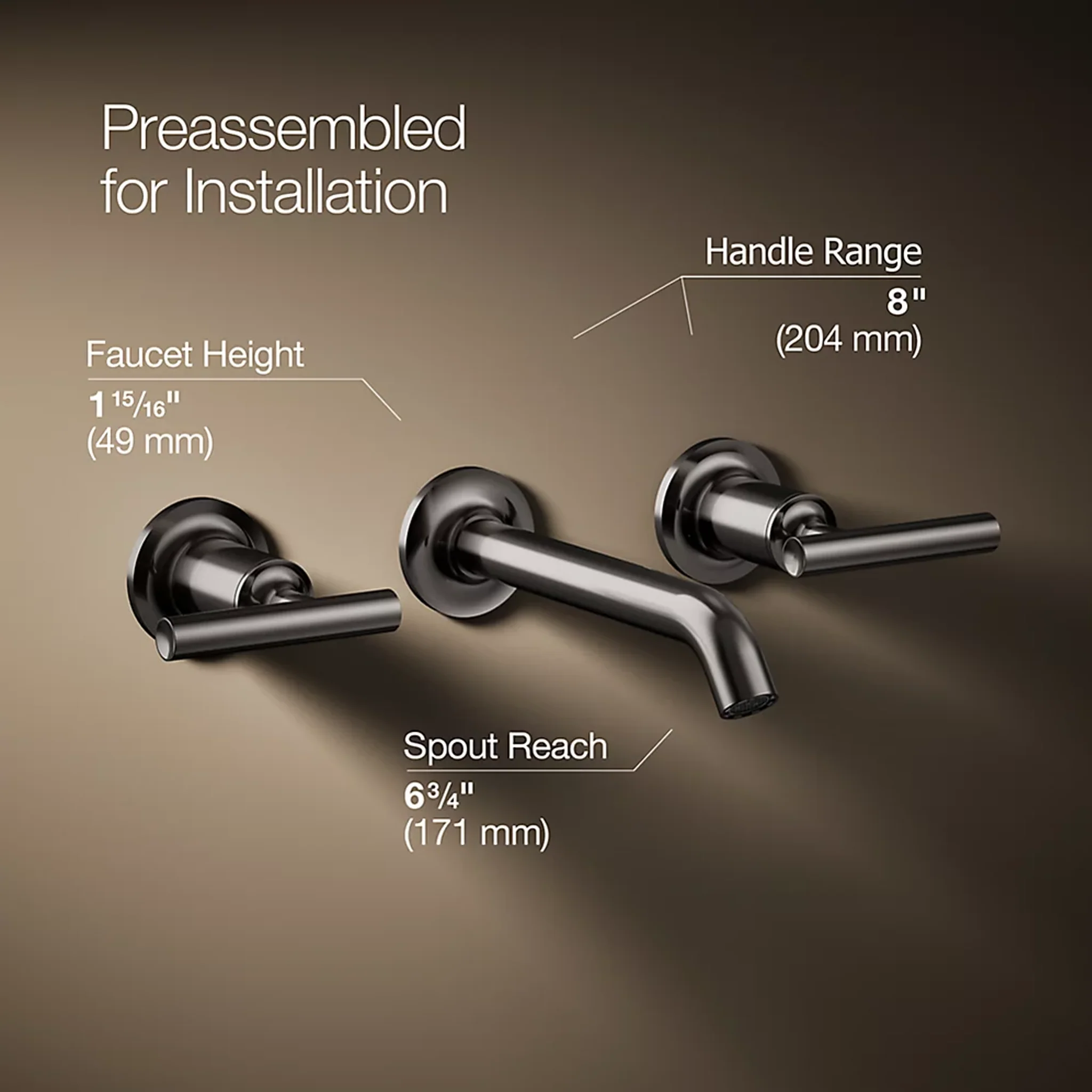PURIST WIDESPREAD WALL-MOUNT BATHROOM SINK FAUCET TRIM WITH LEVER HANDLES, 1.2 GPM - Image 9