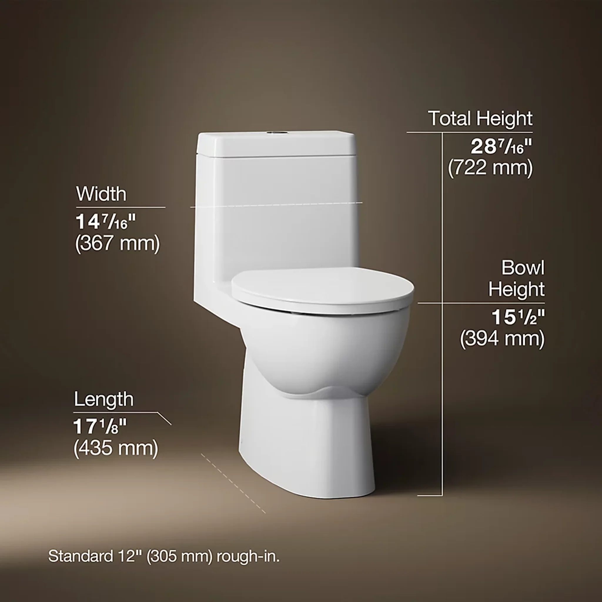 REACH ONE PIECE COMPACT ELONGATED DUAL-FLUSH TOILET - Image 3