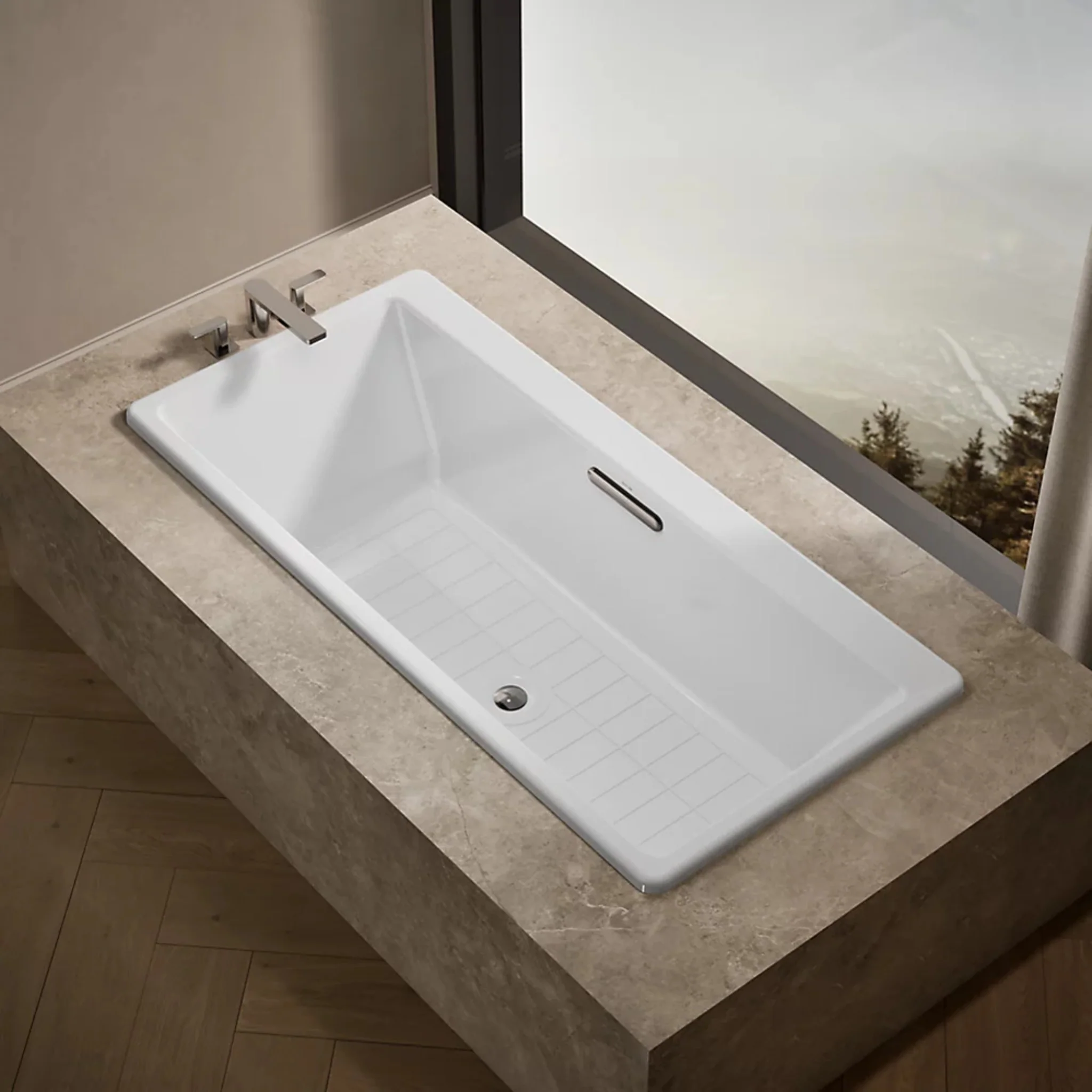 REVE RECTANGLE 67 X 32 INCHES DROP-IN / UNDERMOUNT BATHTUB - Image 2