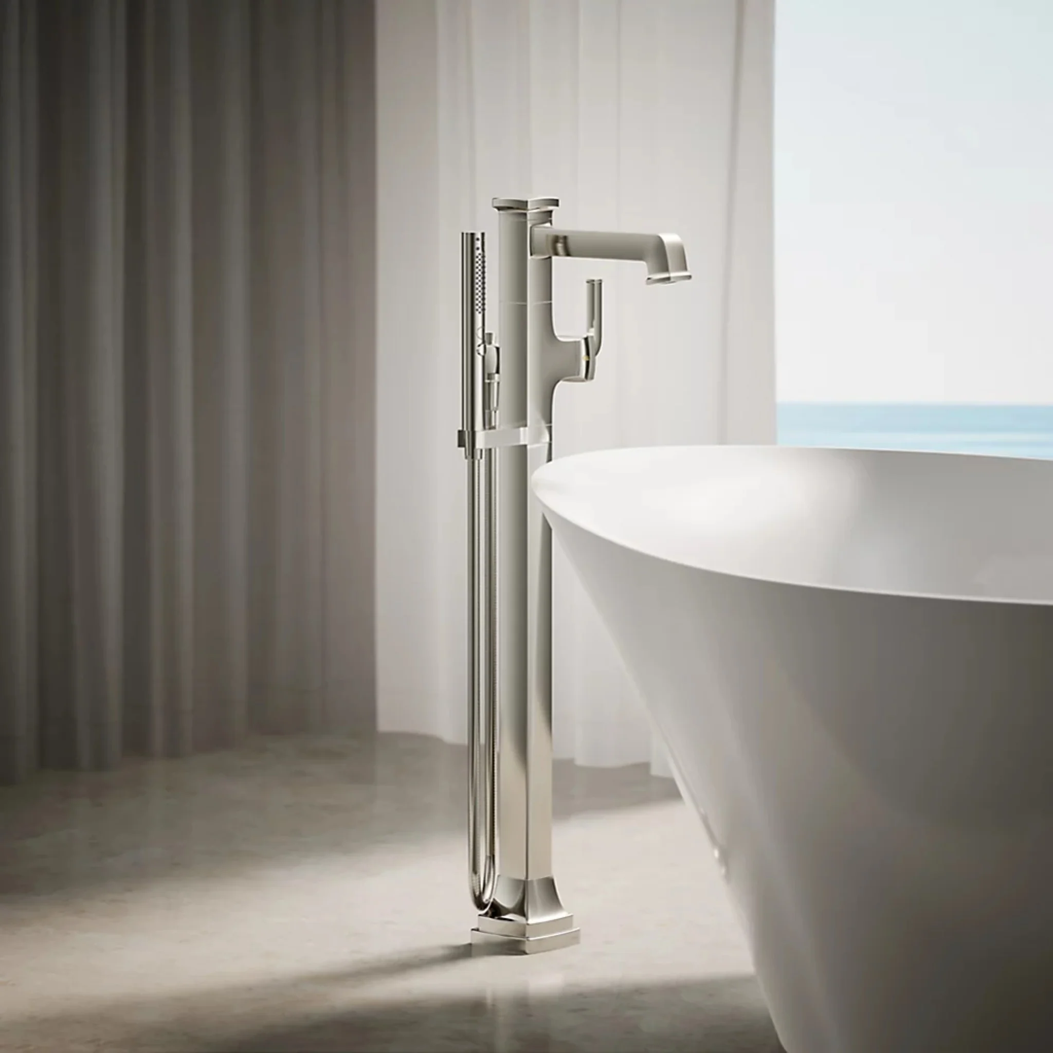 RIFF FLOOR MOUNT BATH FILLER TRIM WITH HANDSHOWER - Image 10