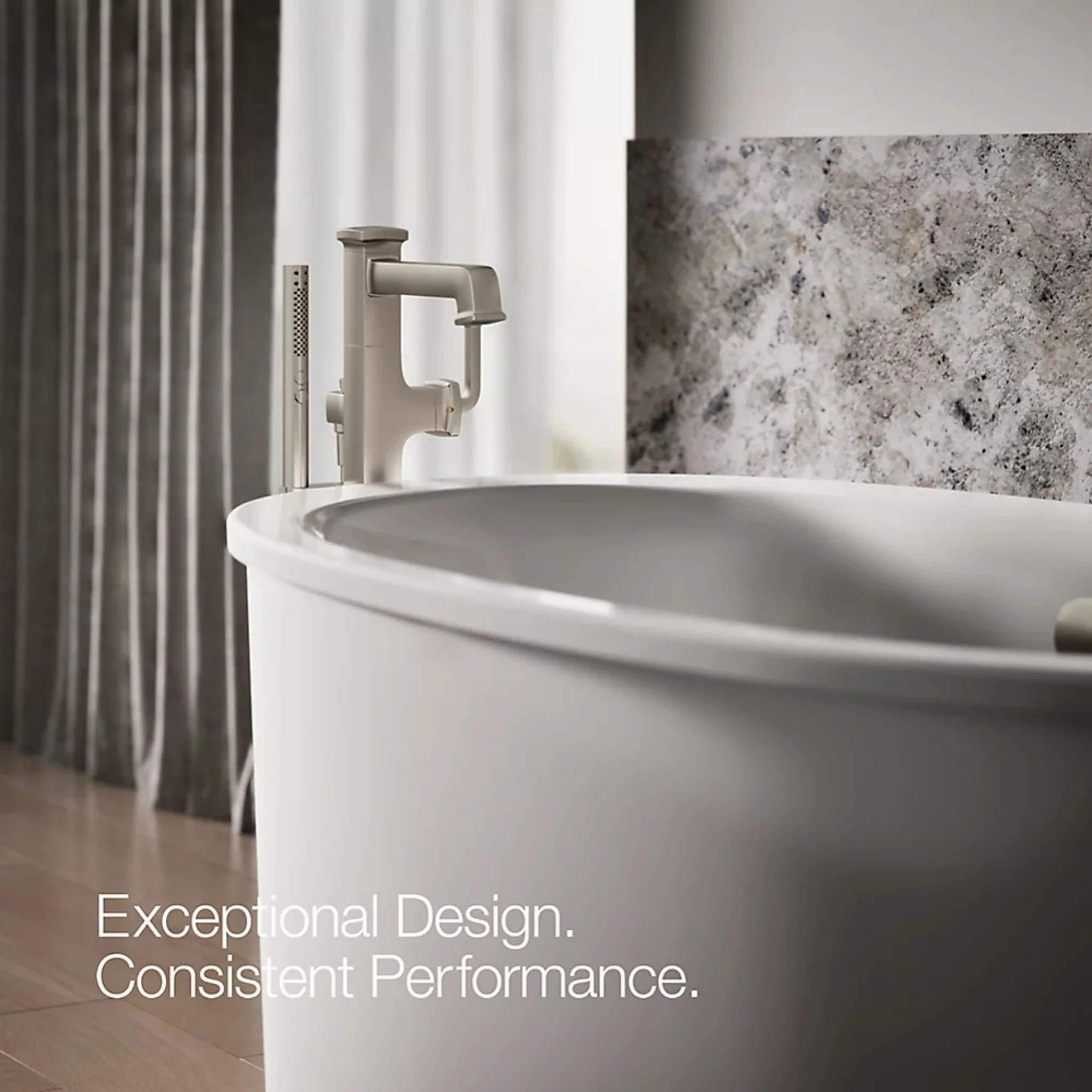 RIFF FLOOR MOUNT BATH FILLER TRIM WITH HANDSHOWER - Image 12