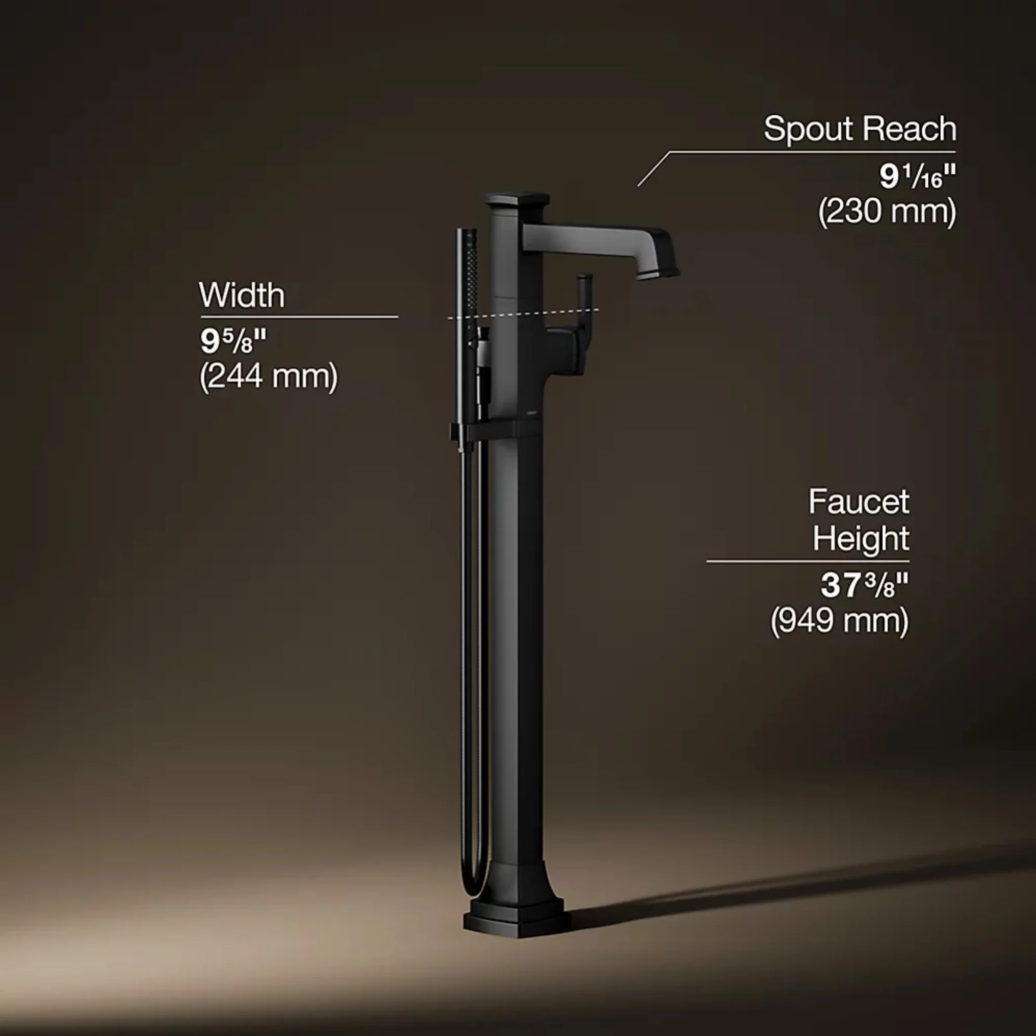 RIFF FLOOR MOUNT BATH FILLER TRIM WITH HANDSHOWER - Image 15