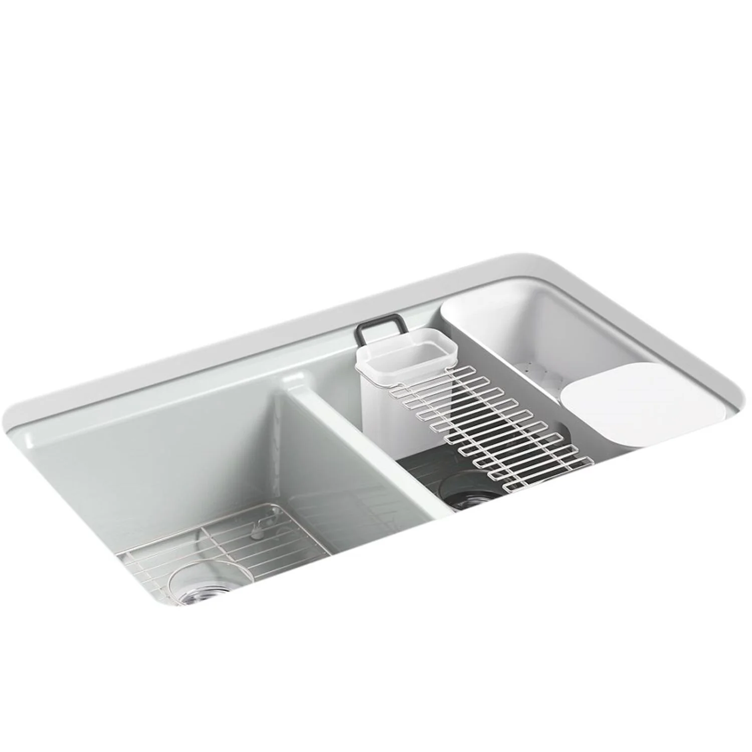 RIVERBY 33" UNDERMOUNT DOUBLE-BOWL WORKSTATION KITCHEN SINK - Image 3