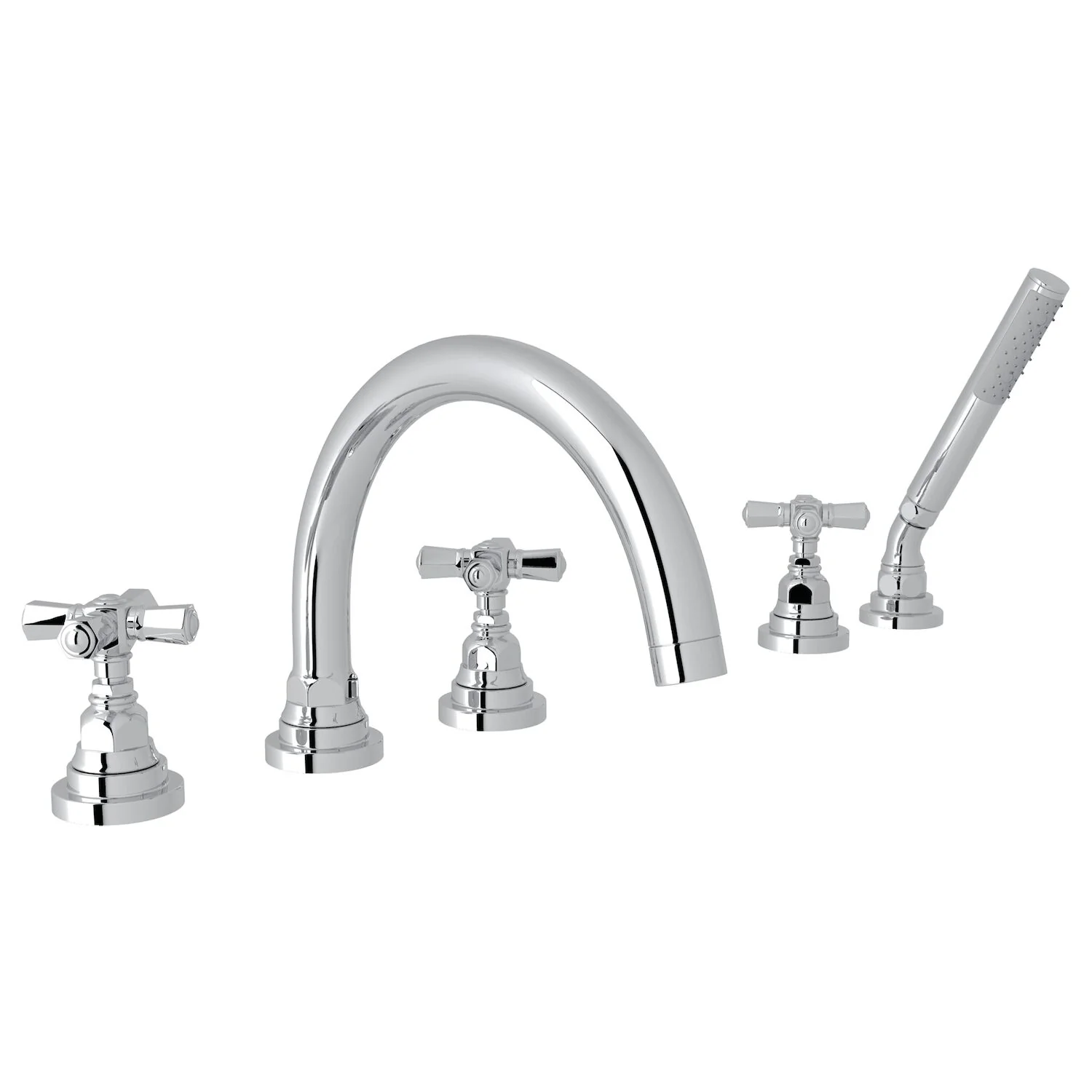 SAN GIOVANNI 5-HOLE DECK MOUNT TUB FILLER (CROSS HANDLE)