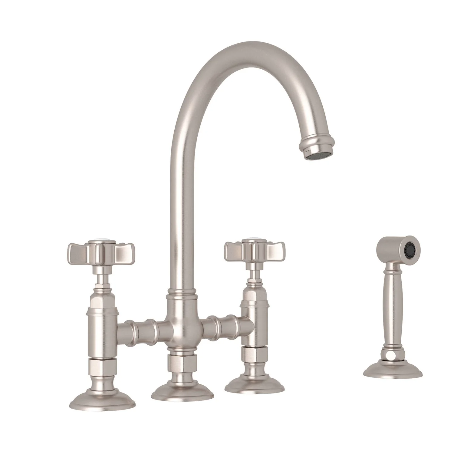 SAN JULIO® BRIDGE KITCHEN FAUCET WITH SIDE SPRAY (5 SPOKE CROSS HANDLE) - Image 4