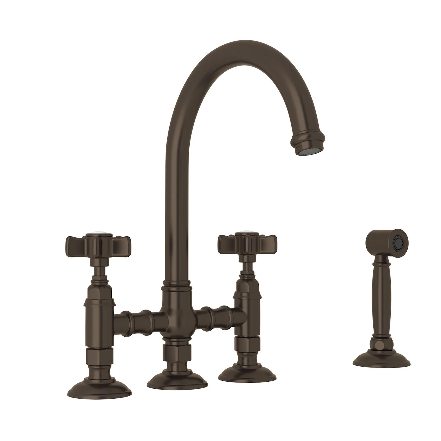 SAN JULIO® BRIDGE KITCHEN FAUCET WITH SIDE SPRAY (5 SPOKE CROSS HANDLE) - Image 5
