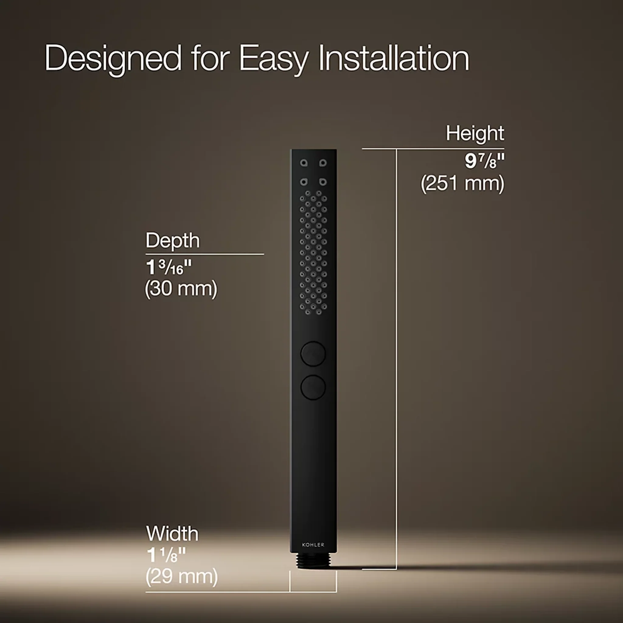 SHIFT+ SQUARE TWO-FUNCTION HANDSHOWER, 2.5 GPM - Image 5