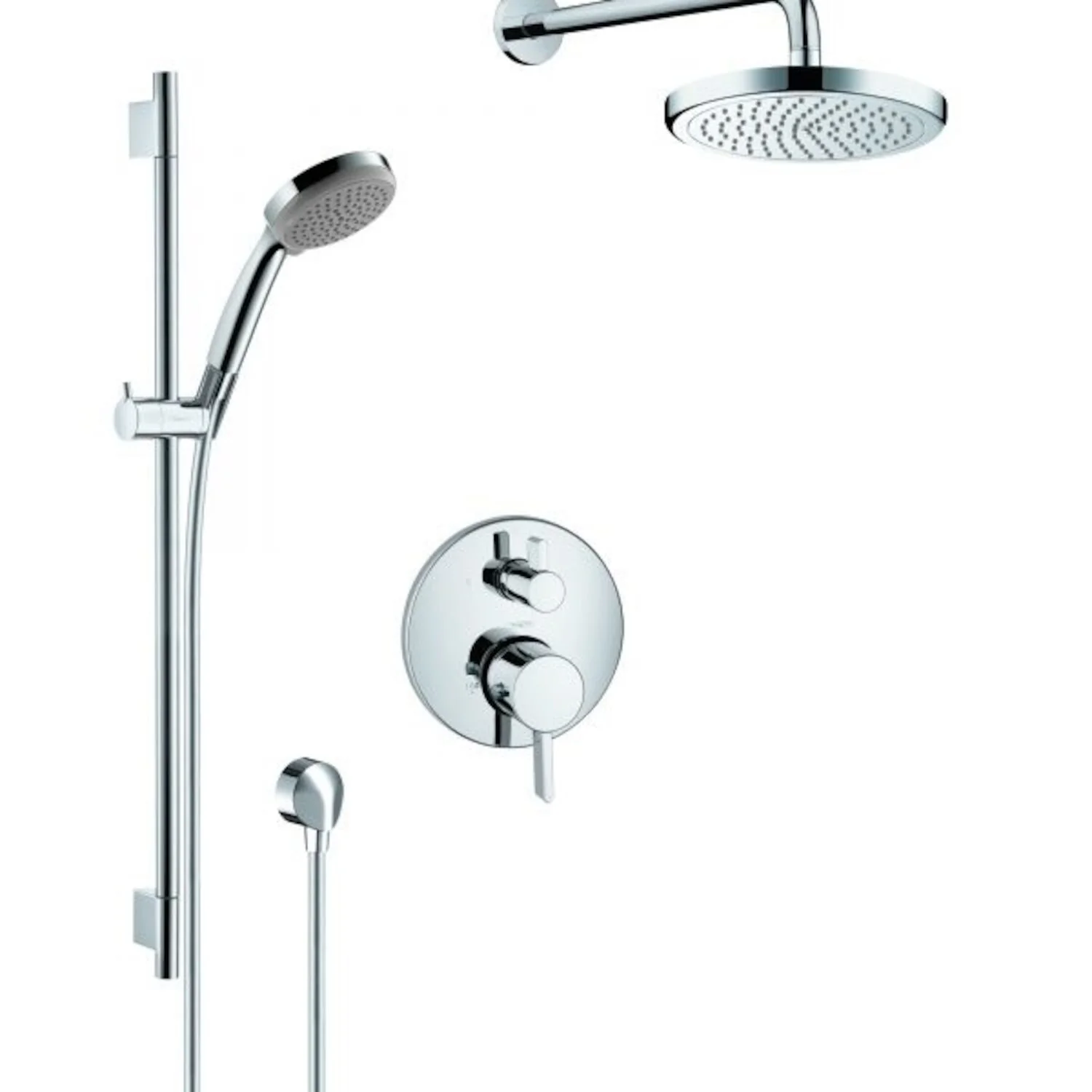 SHOWER KIT THERMOSTATIC 2-FUNCTION WALLBAR W/HANDSHOWER & SHOWER HEAD
